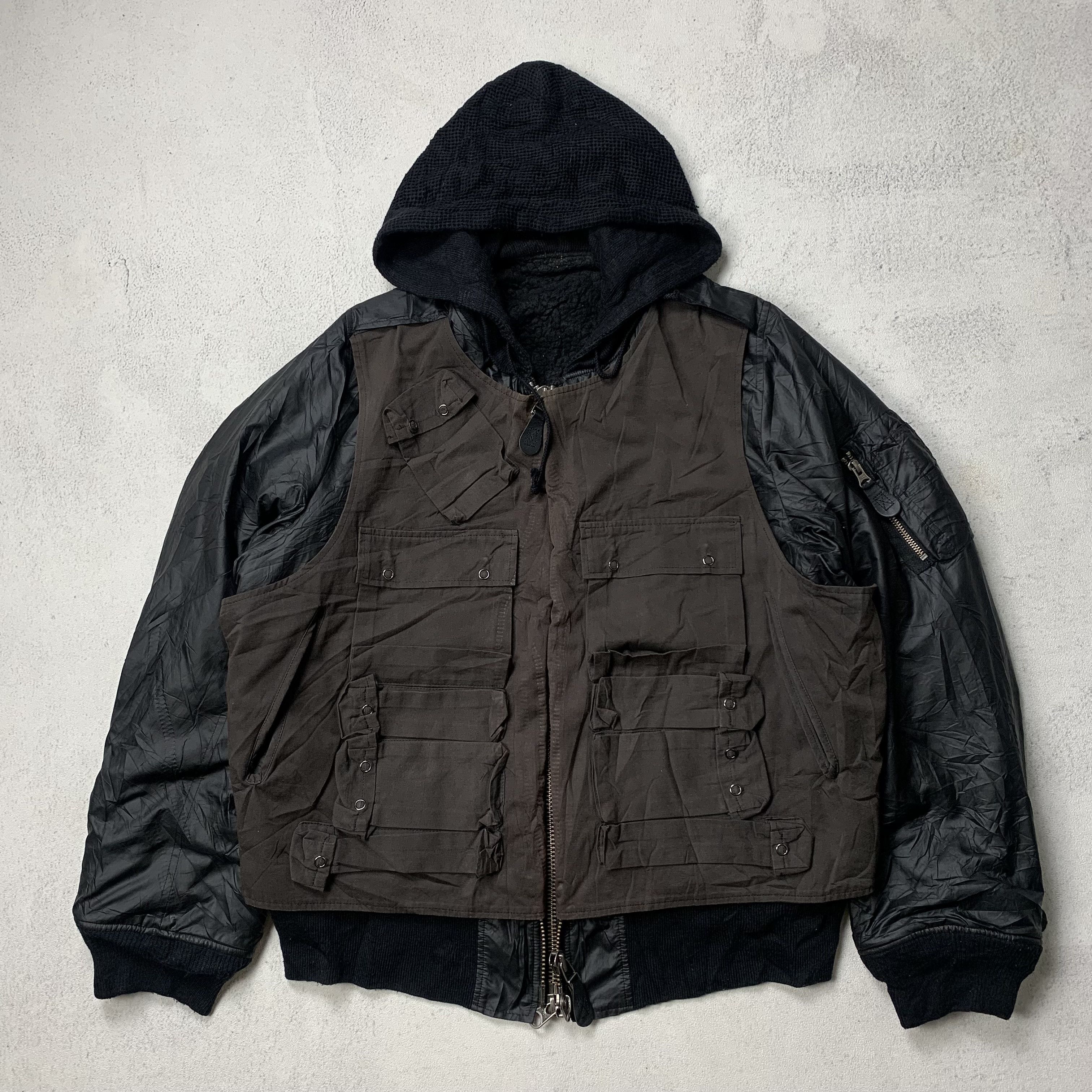 image of Undercover x Vandalize Cargo Bomber Jacket in Black, Men's (Size Medium)