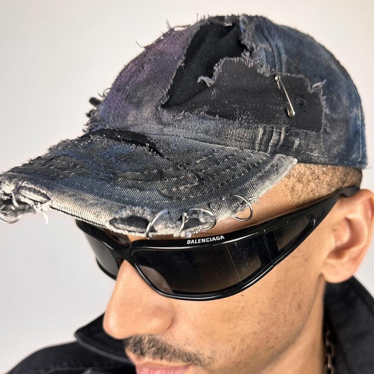 Other ASTROBOI* 'Nebulous Cloud' Black Safety Spin Grunge Hat Size ONE SIZE - 8 Thumbnail