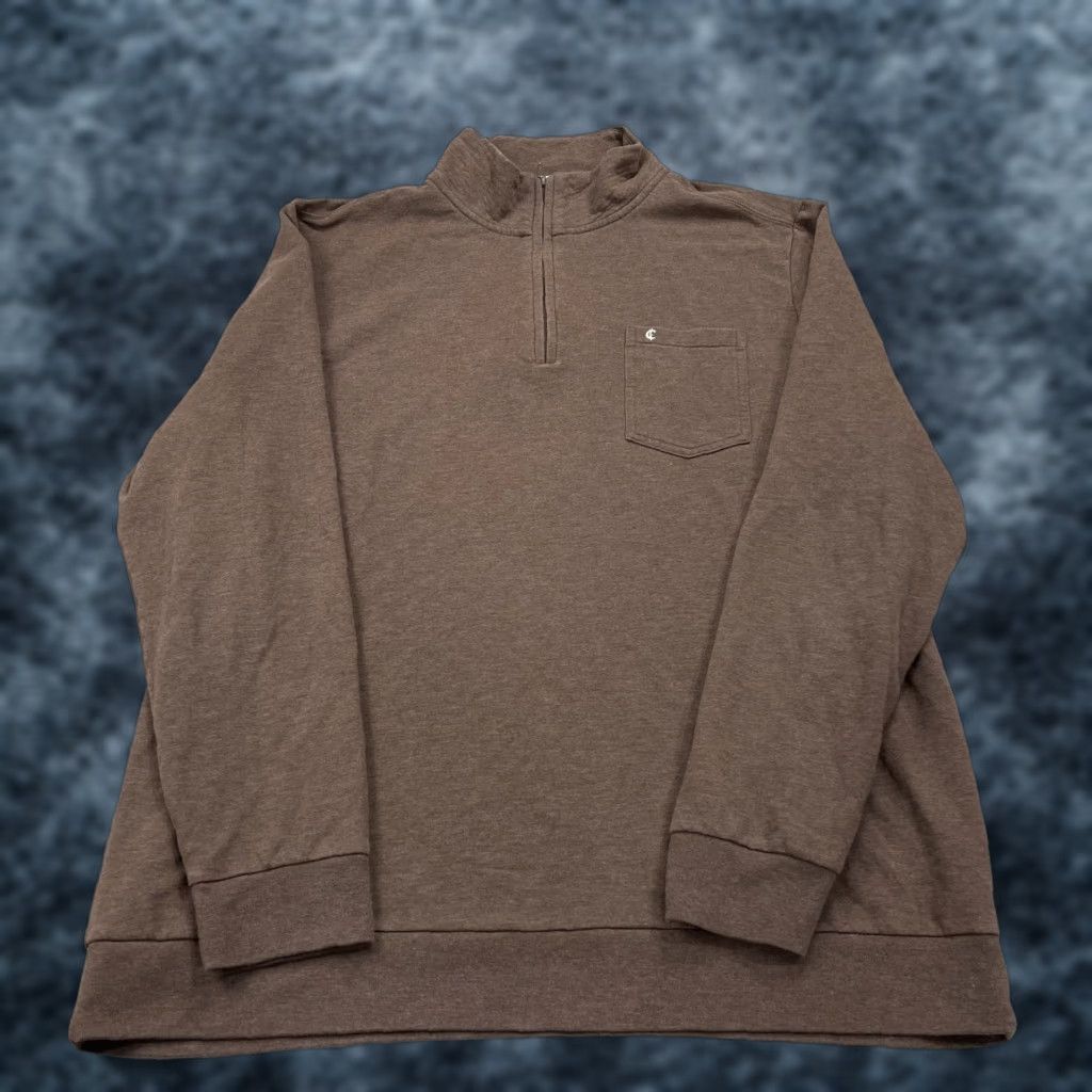 Vintage Criquet Sweatshirt Mens 2XL Brown Fleece Lined 1/4 Zip Pullover Golf Shirt Size US XXL / EU 58 / 5 - 1 Thumbnail