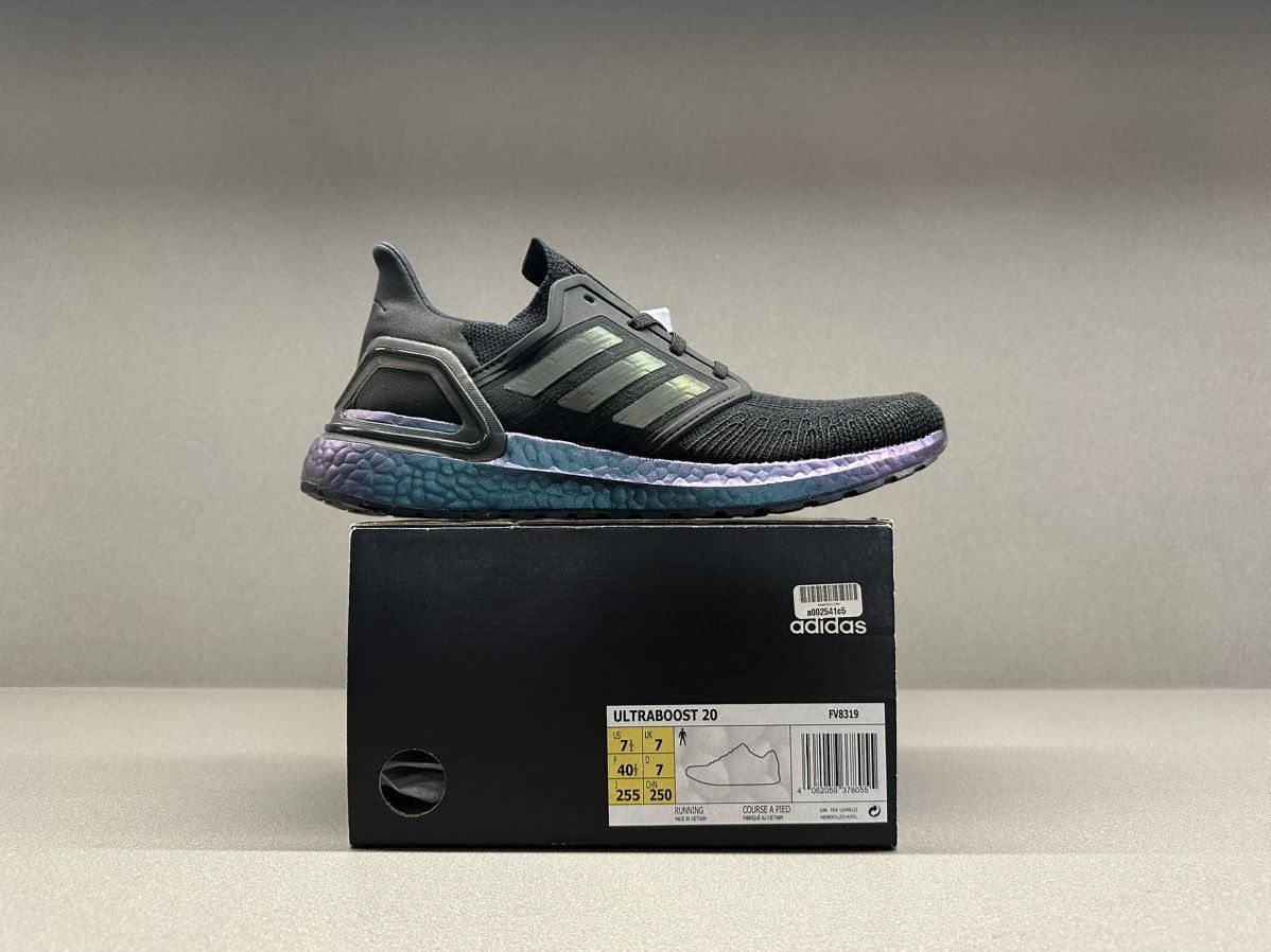 Adidas Adidas Ultra Boost 20 Black Signal Cyan Size US 7.5 / EU 40-41 - 4 Thumbnail