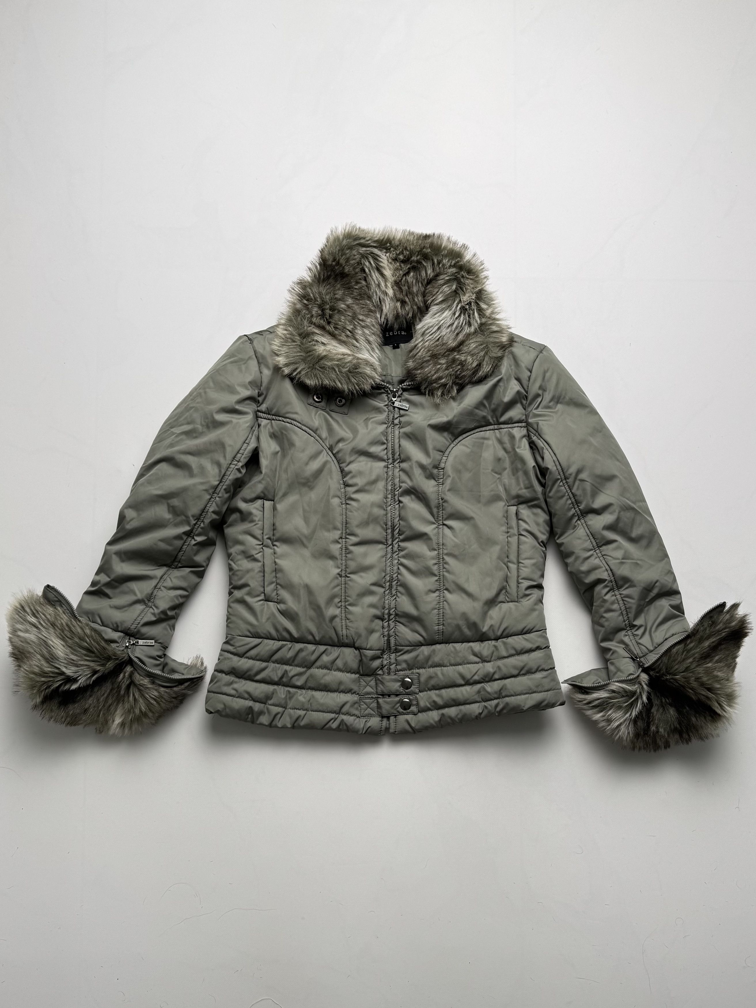 Vintage Vintage Cropped Jacket With Faux Fur Details B8(V402)E2 Size L / US 10 / IT 46 - 1 Thumbnail
