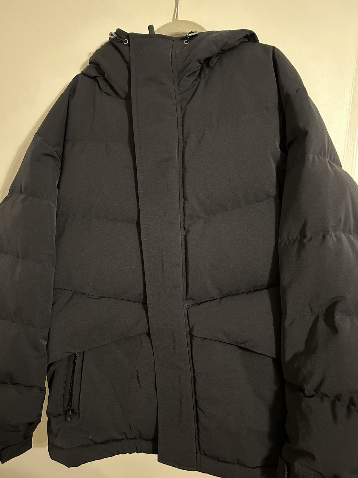 image of Jil Sanders J+ Hybrid Down Oversized Jacket in Black, Men's (Size Large)