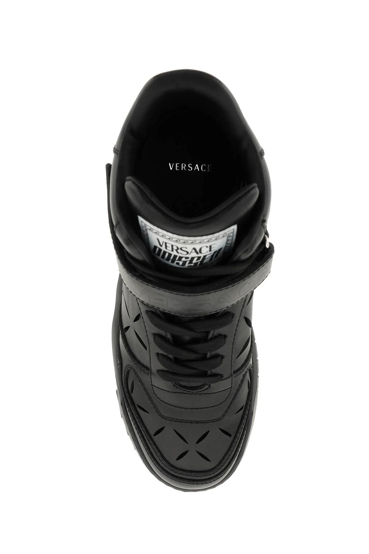 Versace VERSACE High Top Cut Out Leather Logo Fashion Sneakers Size US 11 / EU 44 - 3 Thumbnail