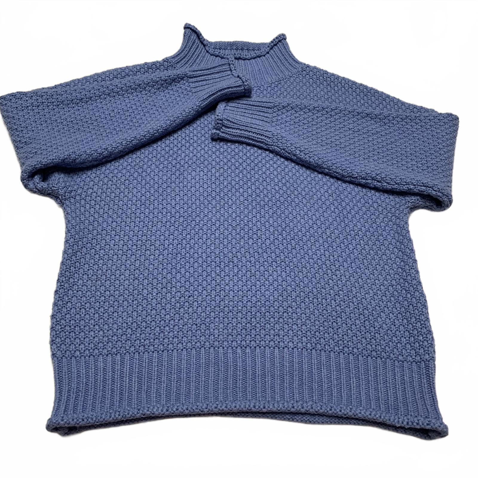 Unknown London Fashion Women's Unisex M Blue Textured Crew Neck Sweater Size US M / EU 48-50 / 2 - 4 Thumbnail