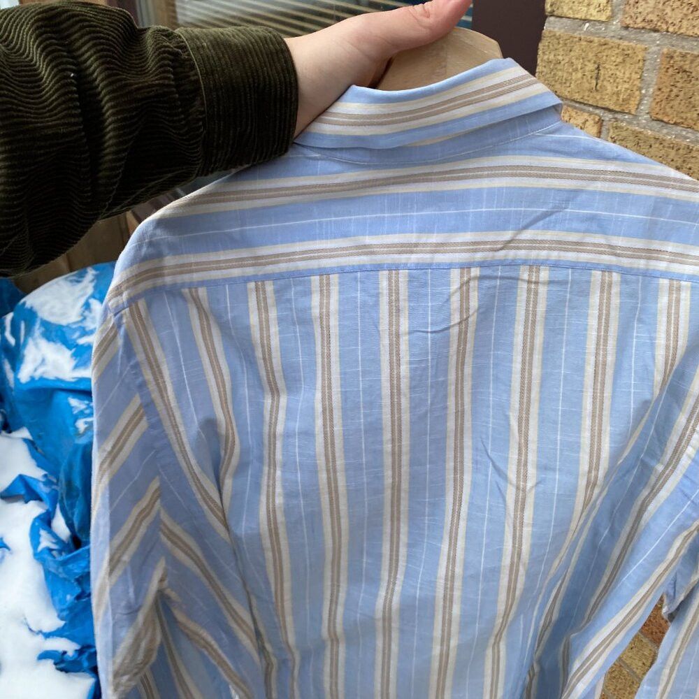 Alexander McQueen × Vintage RARE Alexander McQueen Striped Button Up Dress Shirt Large Size US L / EU 52-54 / 3 - 8 Thumbnail