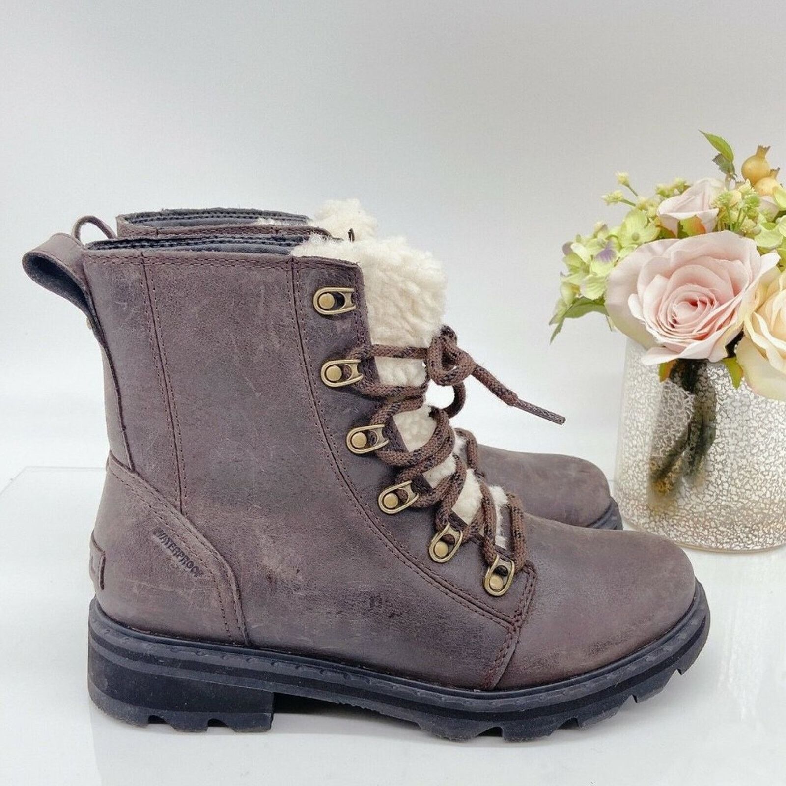 SOREL Sorel Lennox Lace Cozy Shearling Waterproof Boots - Size 8 Size US 8 / IT 38 - 5 Thumbnail