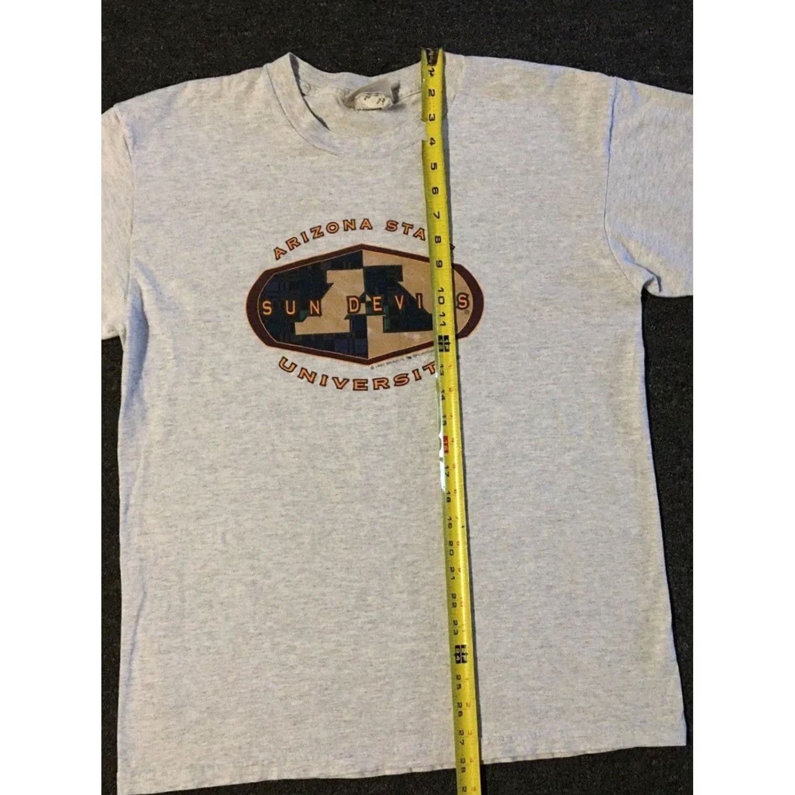 Vintage VINTAGE ASU Sun Devils Faded Spellout Shirt M L Gray 90s College University USA Sun Devils Mens Size US M / EU 48-50 / 2 - 8 Thumbnail
