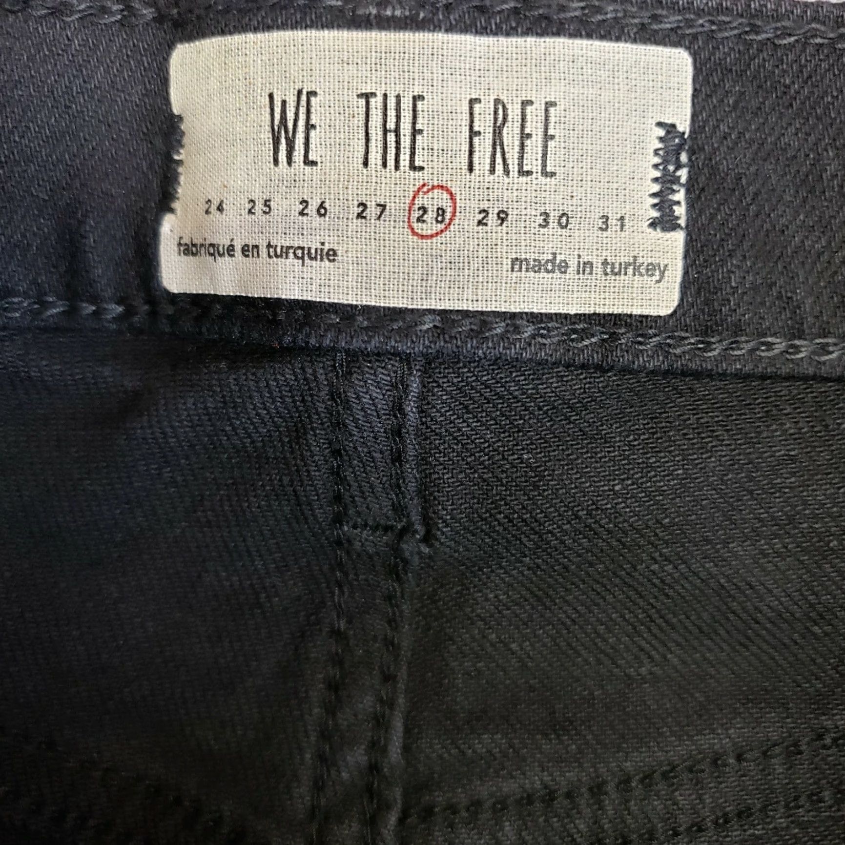 Vintage VINTAGE We The Free Womens Stella High Waist Skinny Jeans Sz 28 Solid Black Button Fly Nike Size 28" / US 6 / IT 42 - 7 Thumbnail