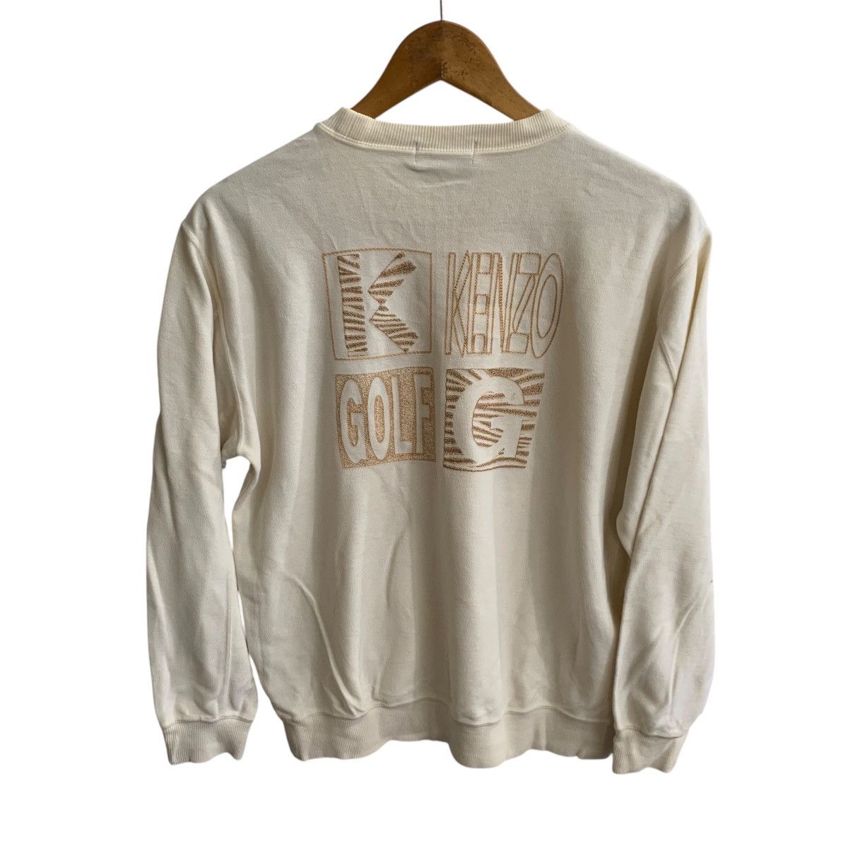 Kenzo × Vintage Vintage Kenzo Golf Sweatshirt Cream Embroidered Small Size US S / EU 44-46 / 1 - 1 Thumbnail
