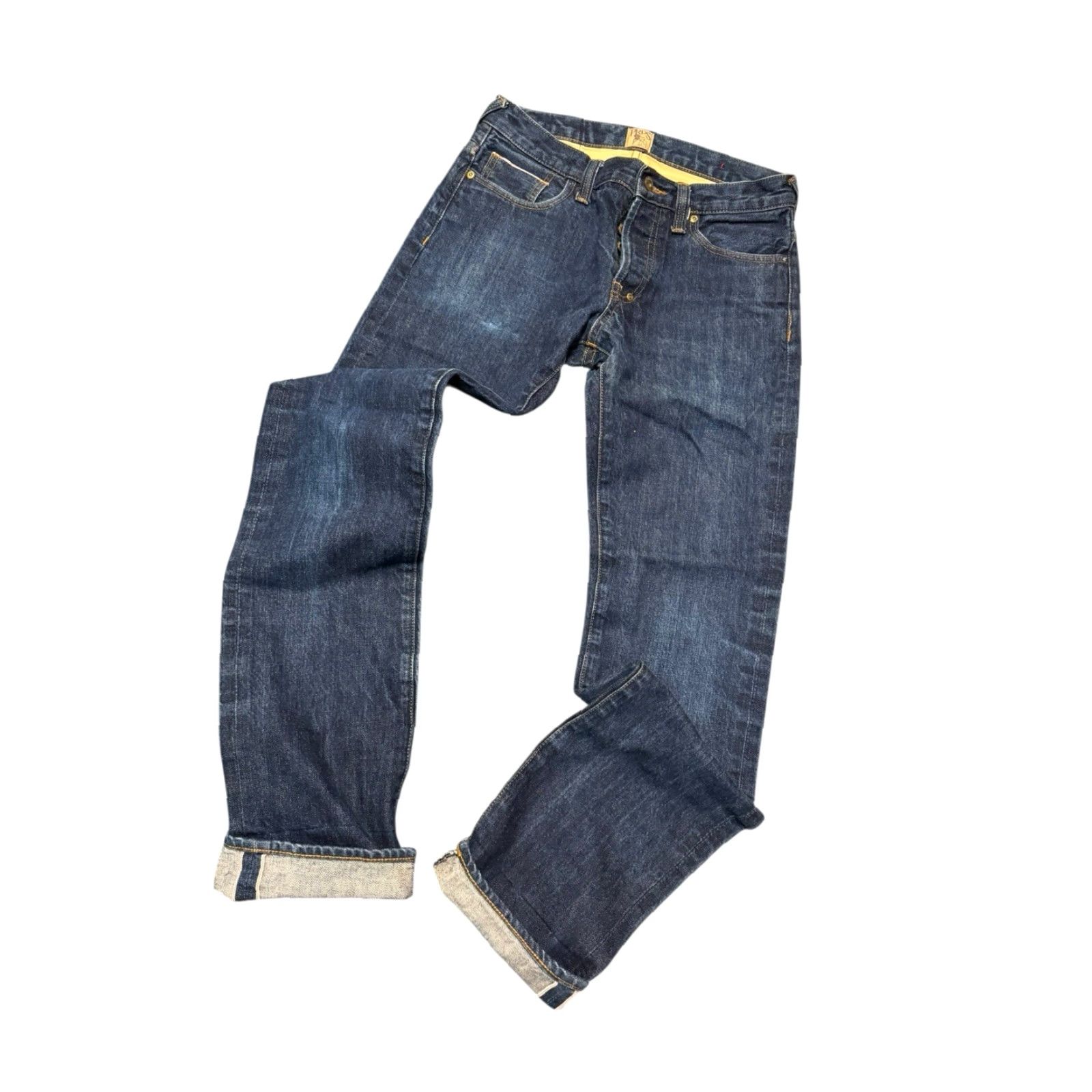 Prps PRPS Jeans Mens 31 Blue Distressed Washed Selvedge Japanese Denim Tapered Y2K Ready to Wear Size US 31 - 3 Thumbnail