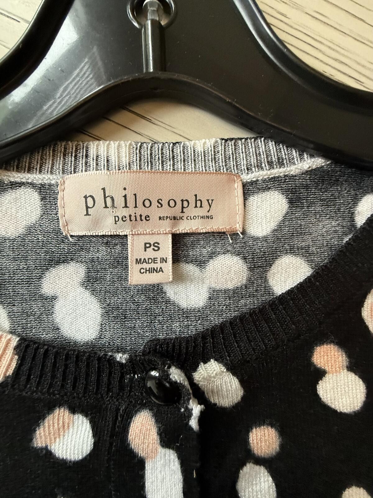 Other Philosophy Petite Black and White Polka Dot Cardigan Sweater Size S / US 4 / IT 40 - 2 Thumbnail