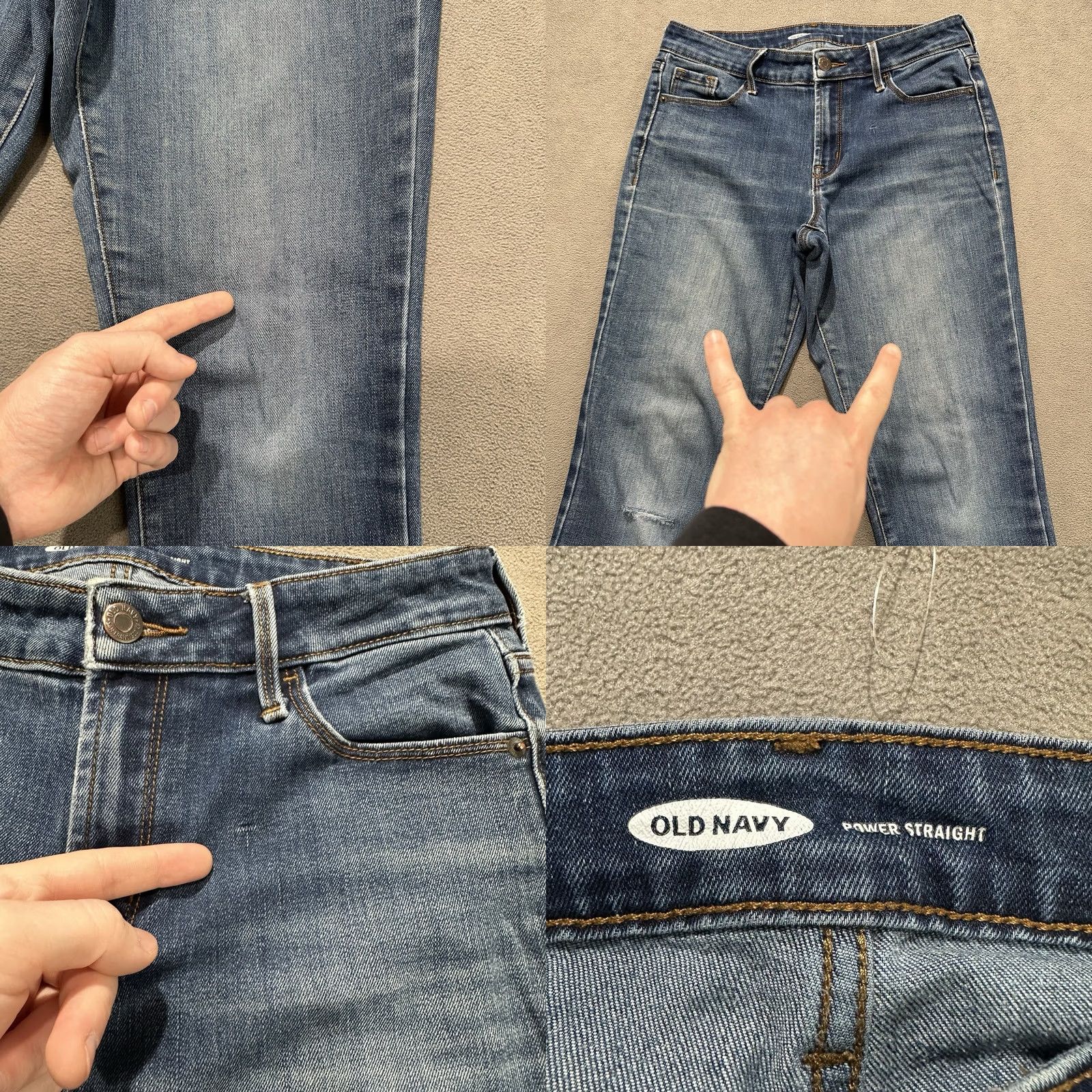 Old Navy Old Navy Womens Jeans Size 4 Blue Denim Straight Mid Rise Distressed Faded GUC Size 27" / US 4 / IT 40 - 8 Thumbnail