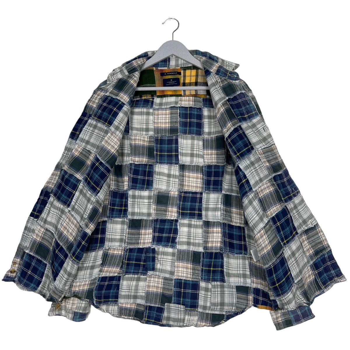 R.Newbold 🔥 R.NEWBOLD CHECK PATCHWORK SHIRTS Size US L / EU 52-54 / 3 - 12 Thumbnail