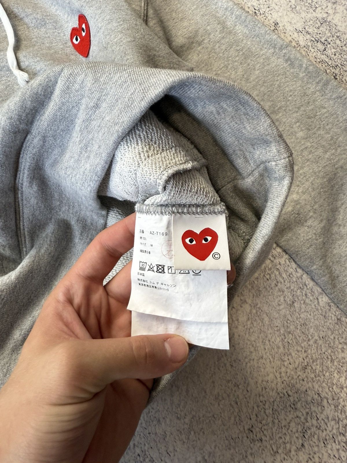 Comme des Garcons PLAY Comme Des Garcons Play CDG Grey Hoodie Sweatshirt Japanese Size M / US 6-8 / IT 42-44 - 15 Thumbnail