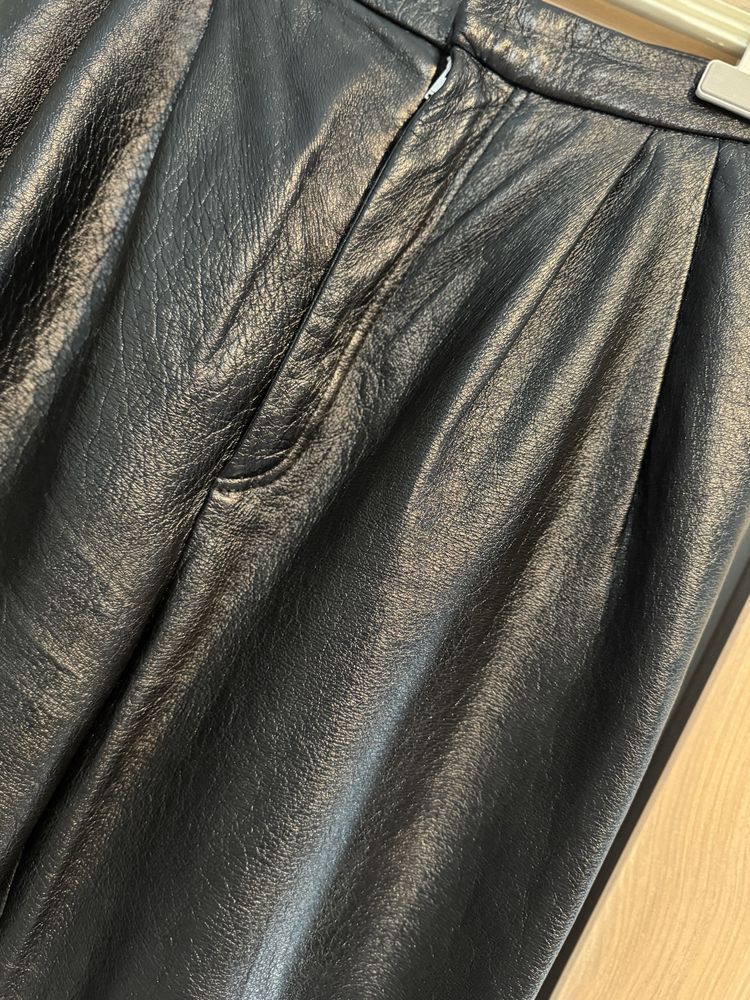 Saint Laurent Paris Saint Laurent Leather High Rise Pants sz. 38F Size 26" / US 2 / IT 38 - 2 Thumbnail