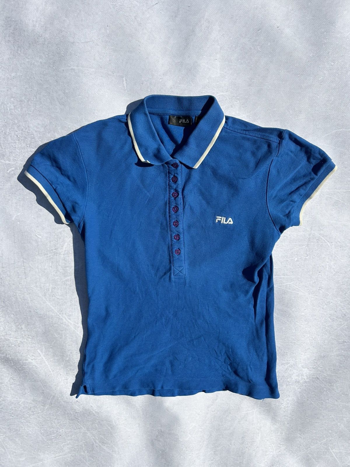 Fila Fila Women Polo Shirt T-Shirt Button Up Blue Classic Size M Size M / US 6-8 / IT 42-44 - 1 Thumbnail