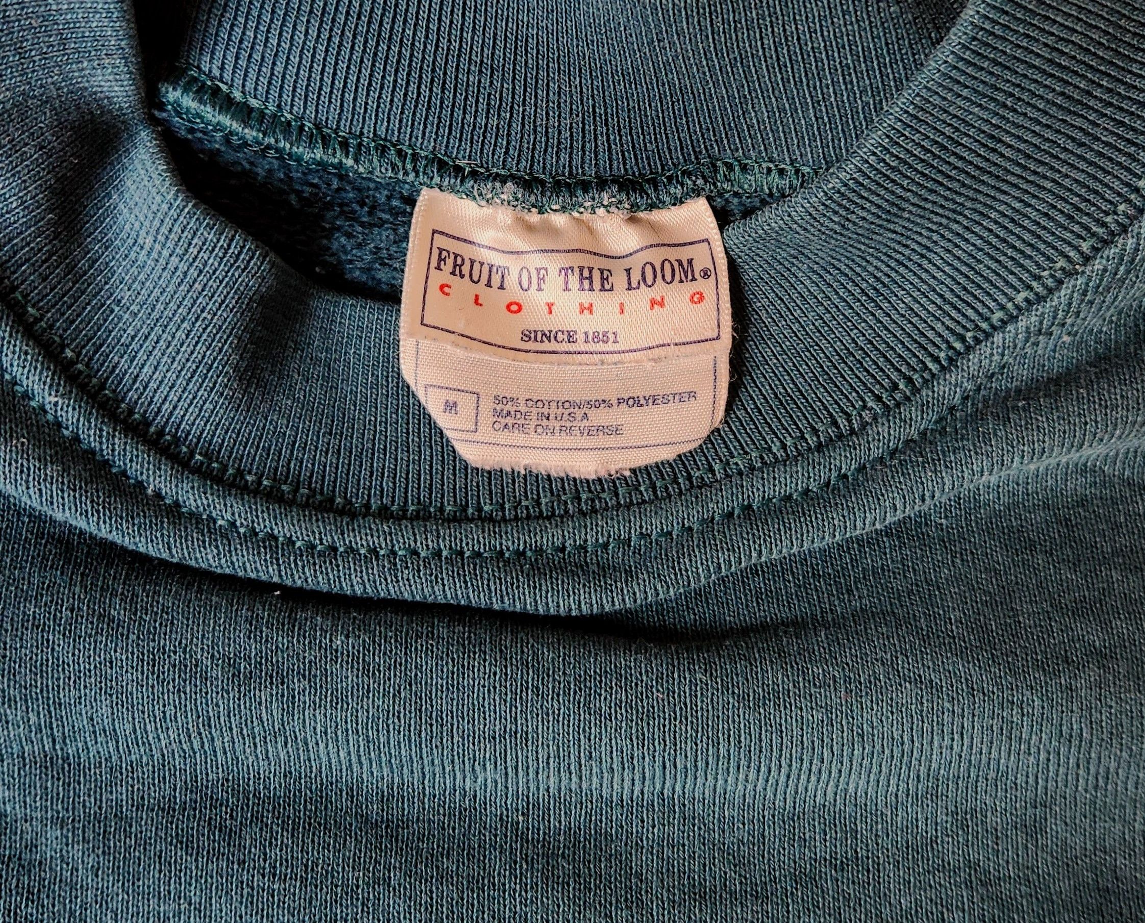 Fruit Of The Loom × Vintage Fruit of the Loom FOTL Vintage Blank Crewneck Sweater Teal Size US M / EU 48-50 / 2 - 3 Thumbnail