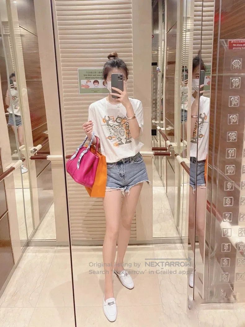 Hermes Hermes White T-Shirt with Printed Pattern Size XL / US 12-14 / IT 48-50 - 1 Thumbnail