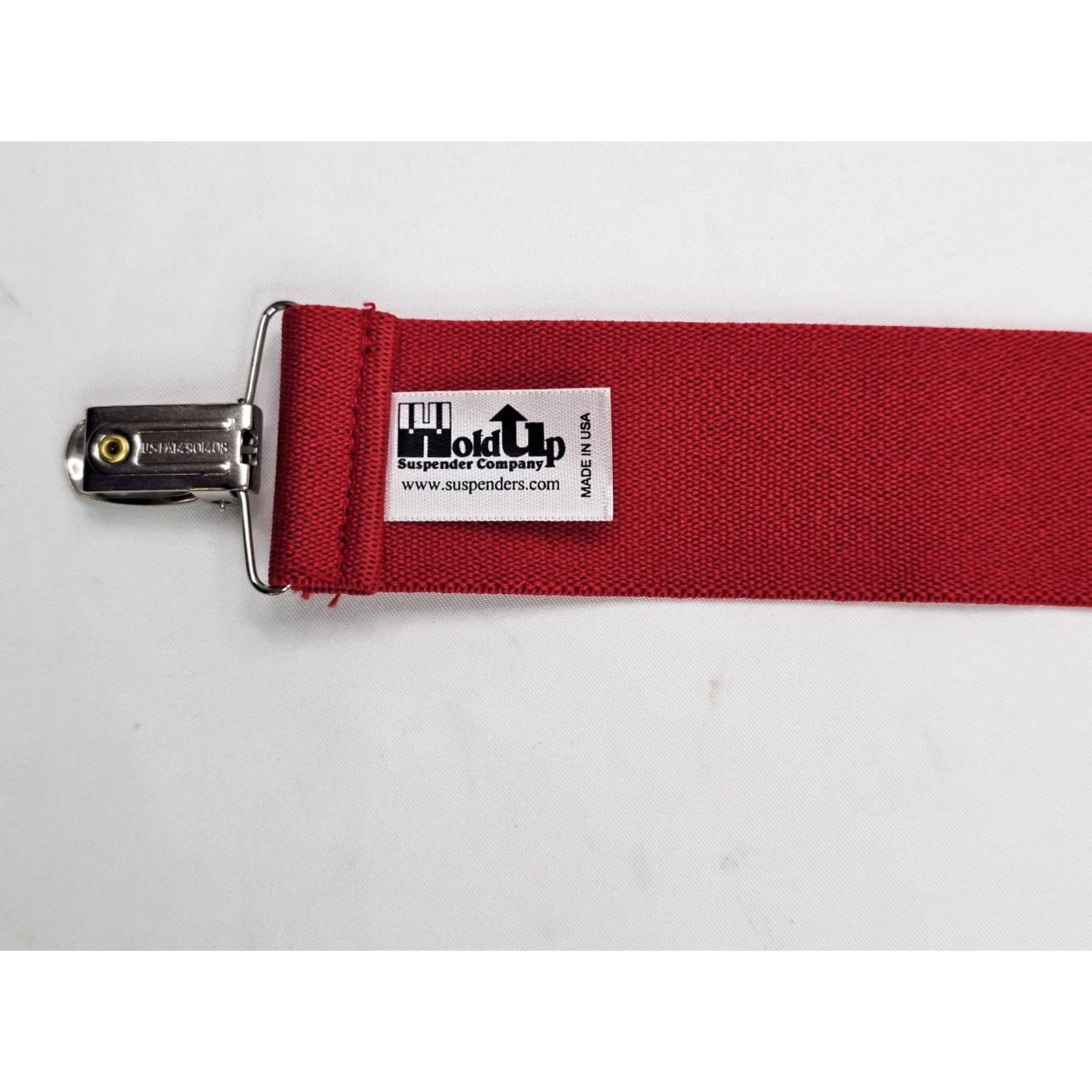 Vintage Hold Up Red Suspender Leather Elastic 1.5" W Y-Back Silver Clasp Mens Clip Vintage? No Size ONE SIZE - 4 Thumbnail