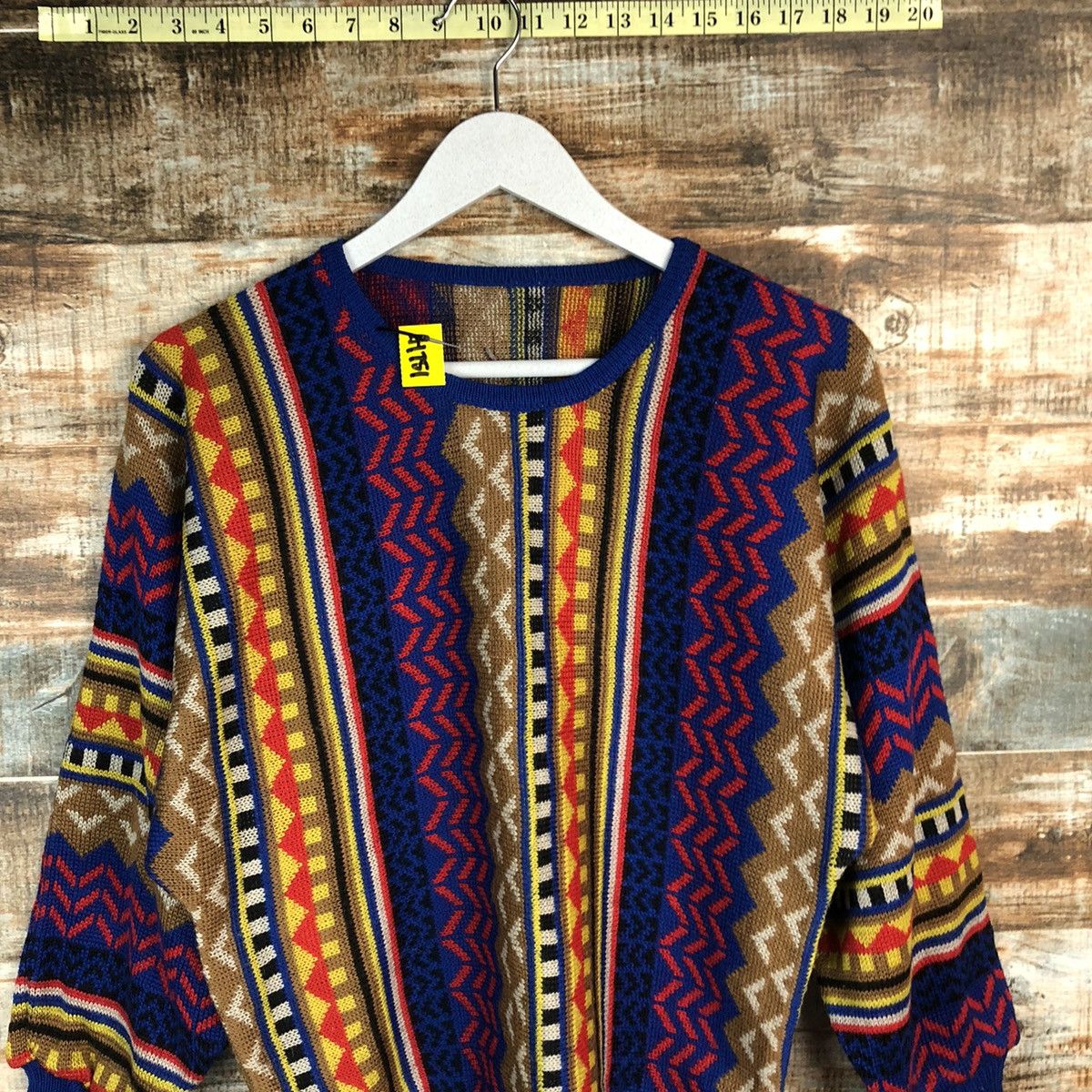 Homespun Knitwear × Japanese Brand Japan art vintage Brown Blue Knitwear #A1751 Size US S / EU 44-46 / 1 - 5 Thumbnail