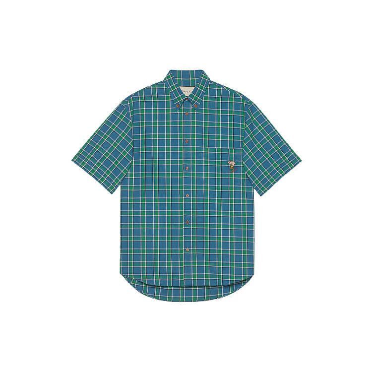 Gucci Gucci Green Plaid Cotton Shirt for Men-2506 Size US M / EU 48-50 / 2 - 2 Thumbnail