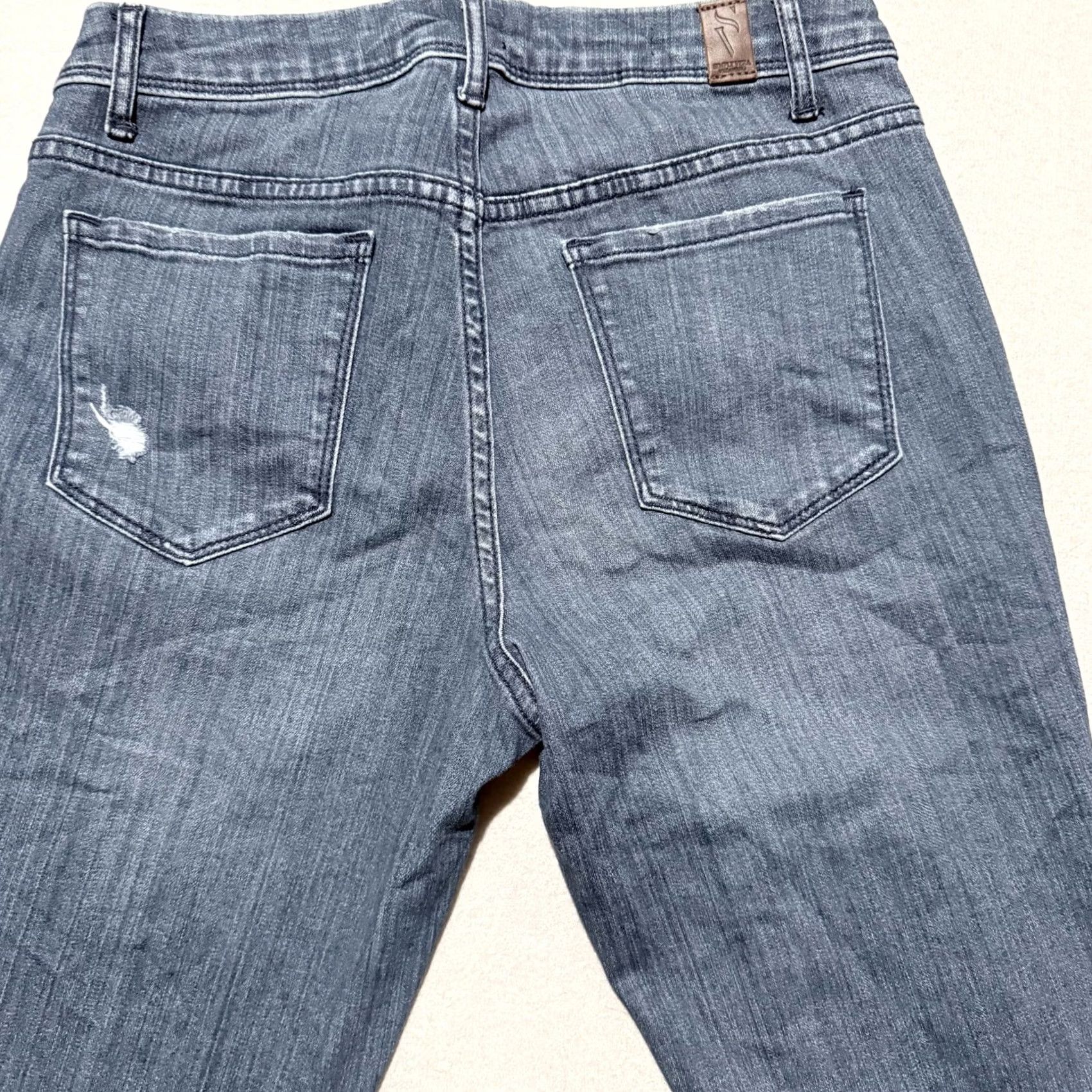 Vintage Simply Vera Vera Wang Jeans Women's Blue Denim Distressed Mid Rise Skinny - 6 Size 28" / US 6 / IT 42 - 4 Thumbnail