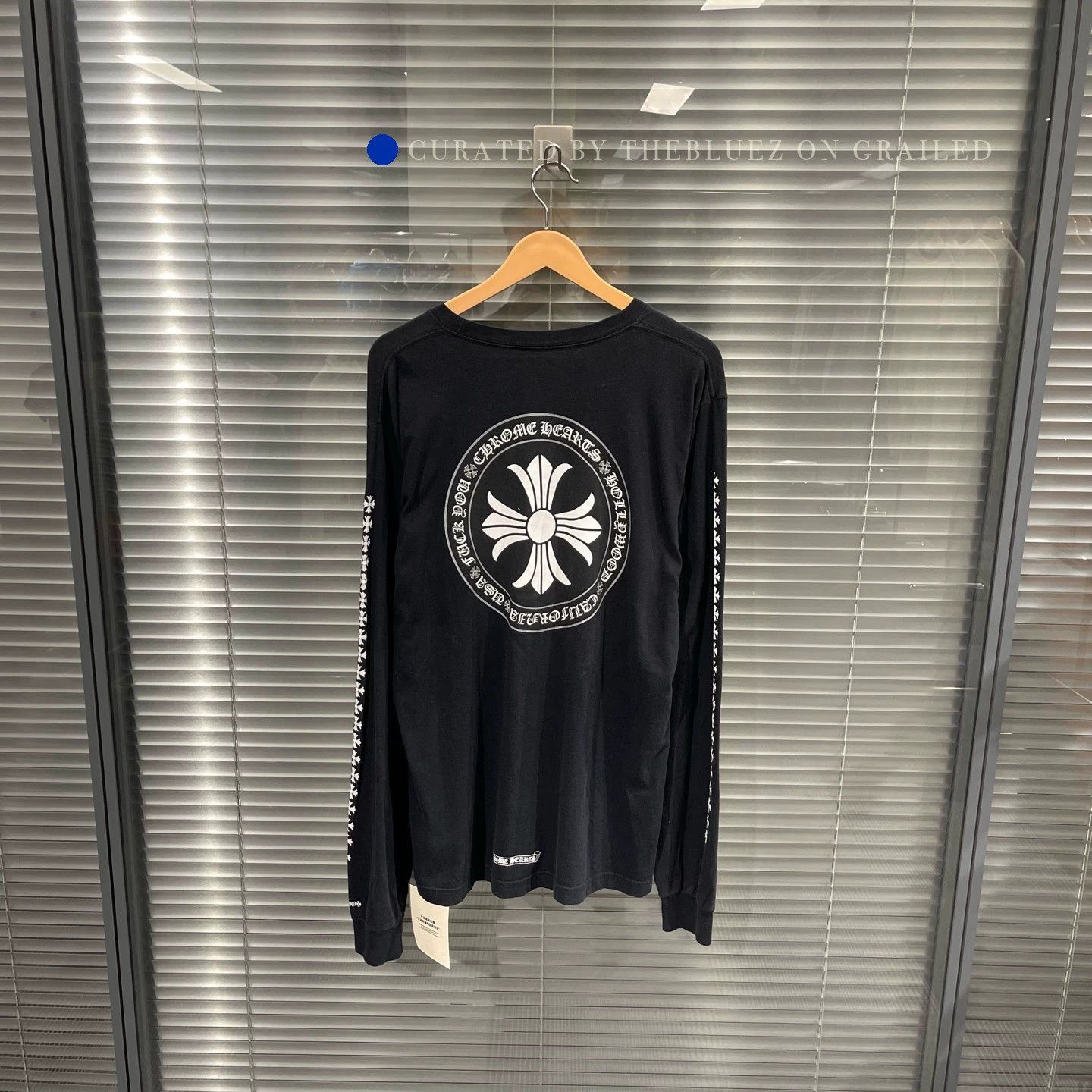 Chrome Hearts Black Long Sleeve Tee with Cross Floral Design Size US L / EU 52-54 / 3 - 1 Thumbnail