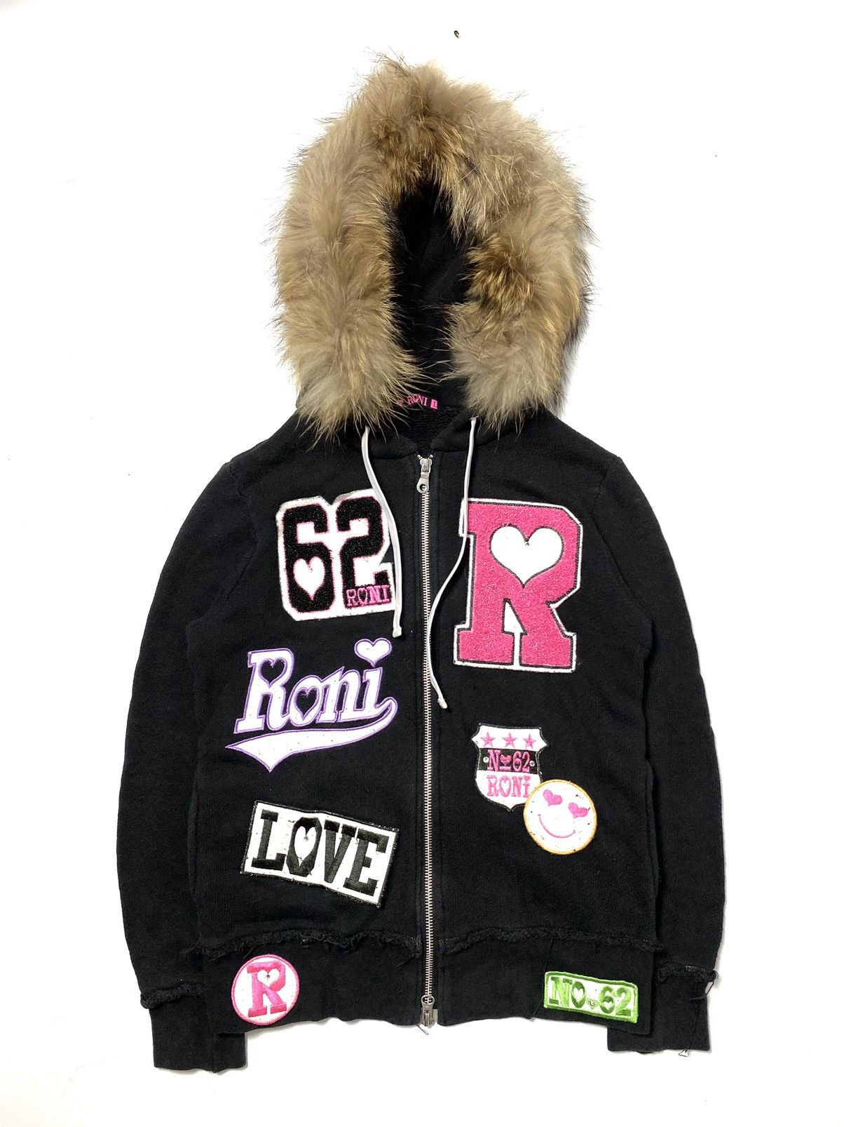 image of Angel Blue x Hysteric Glamour Fur Hoodie Roni Symbol in Black, Men's (Size Small)
