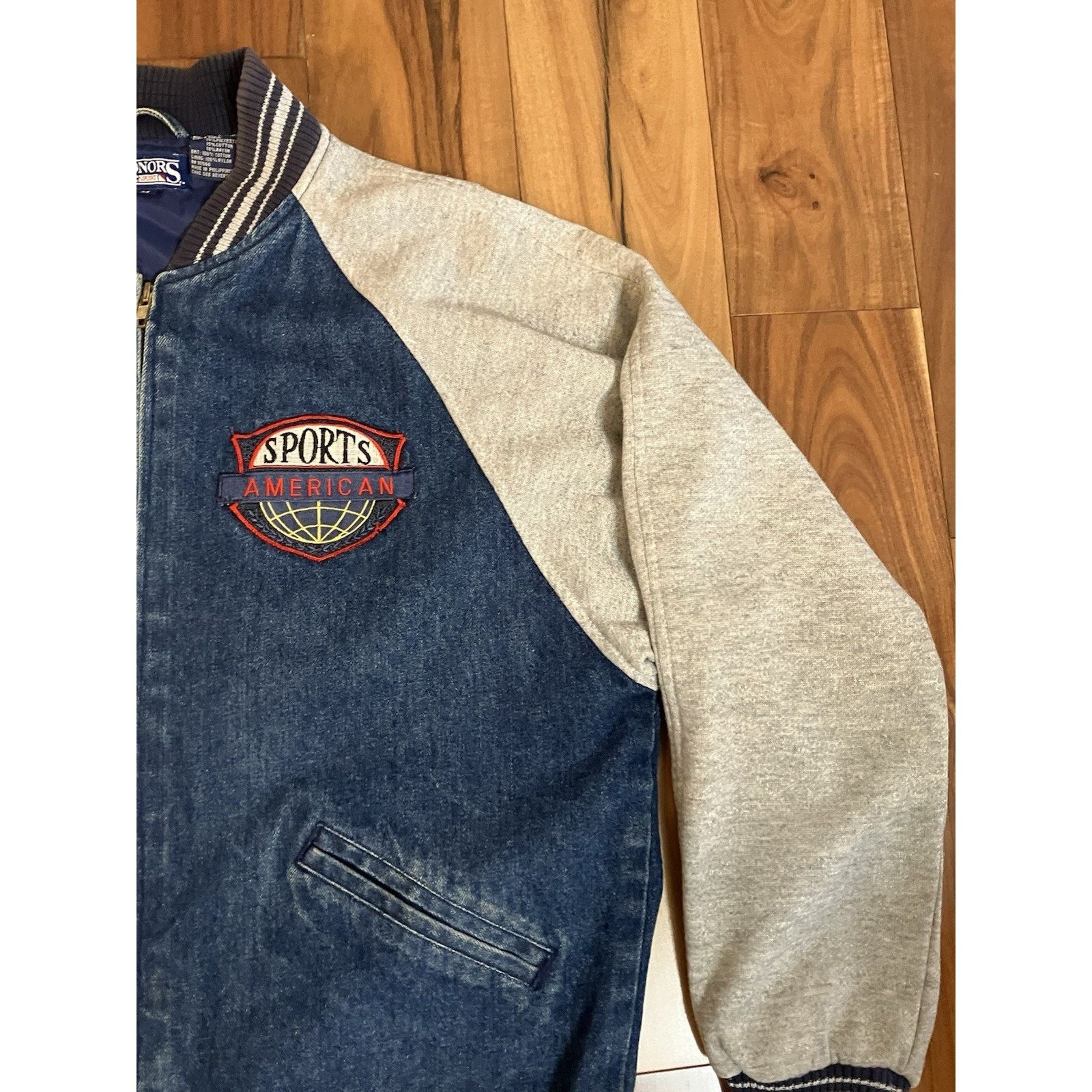 Starter Vtg Honors Sport Jacket Mens Medium Blue Varsity Denim Zip Size US M / EU 48-50 / 2 - 6 Thumbnail