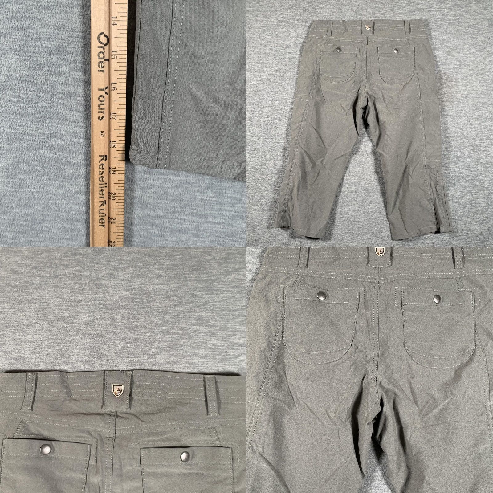 Vintage Kuhl Capri Pants Womens 8 Gray Nylon Blend Crop Lightweight Hiking Travel Pants Size 30" / US 8 / IT 44 - 8 Thumbnail
