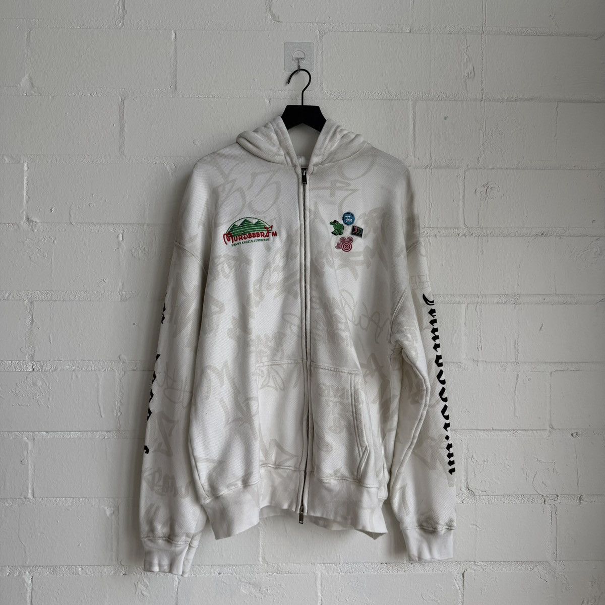 White Murd333r.fm Zip Up Jacket