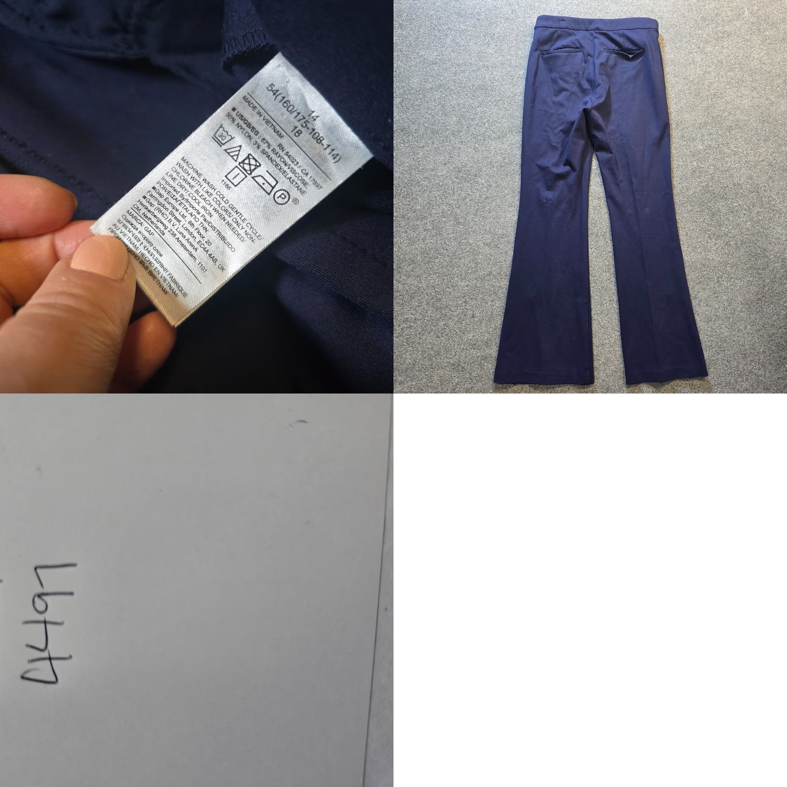 Gap Gap Pants Women's Size 14 Blue Flare Stretch Flat Front Regular Rise 33 Inseam Pants Size 36" / US 14 / IT 50 - 8 Thumbnail