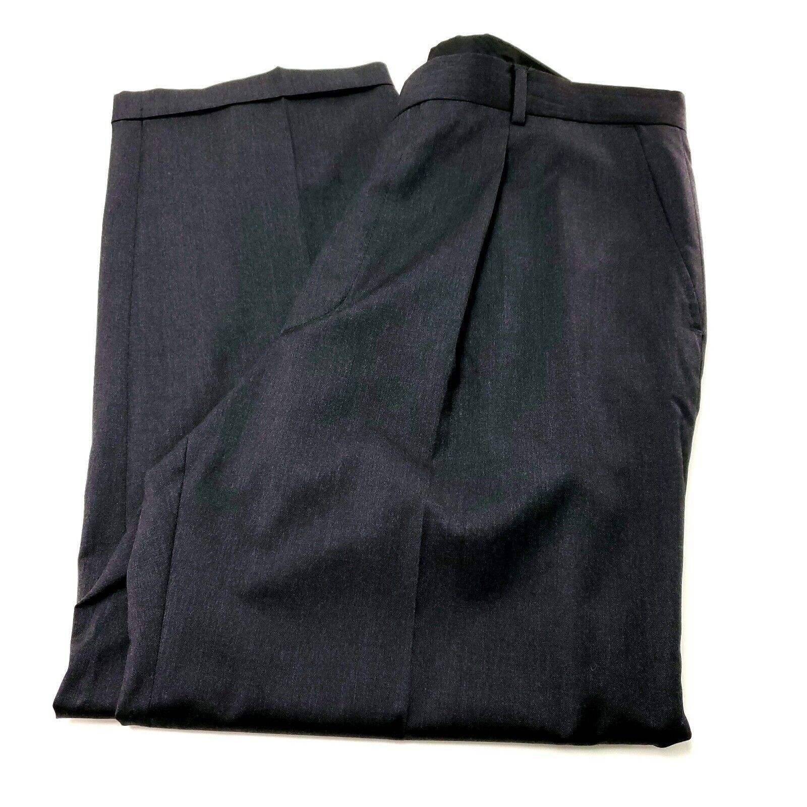 Hugo Boss Hugo Boss Wool Dress Pants Dr Hook 38/29 Gray Pleated Cuffed Size 38R - 1 Thumbnail