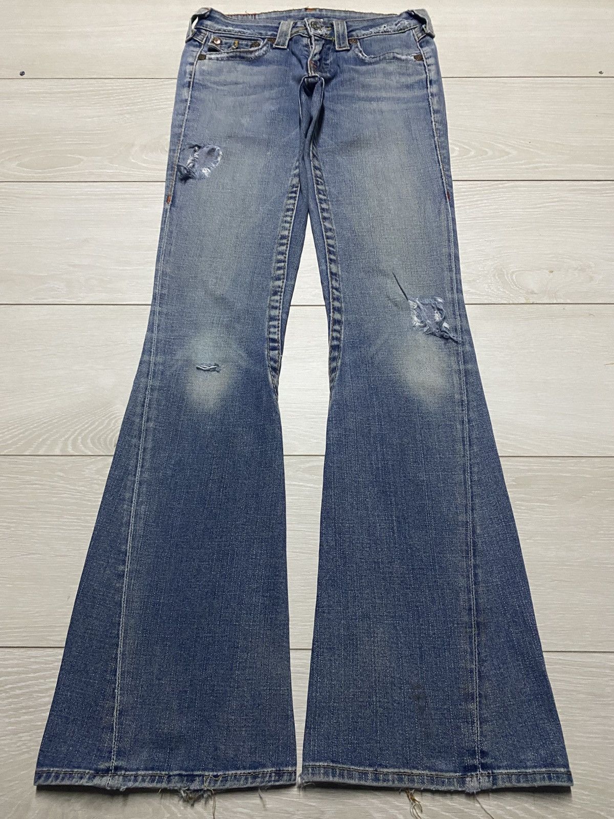 True Religion True Religion Distressed Flare Twist Leg Jeans Size US 28 / EU 44 - 1 Thumbnail