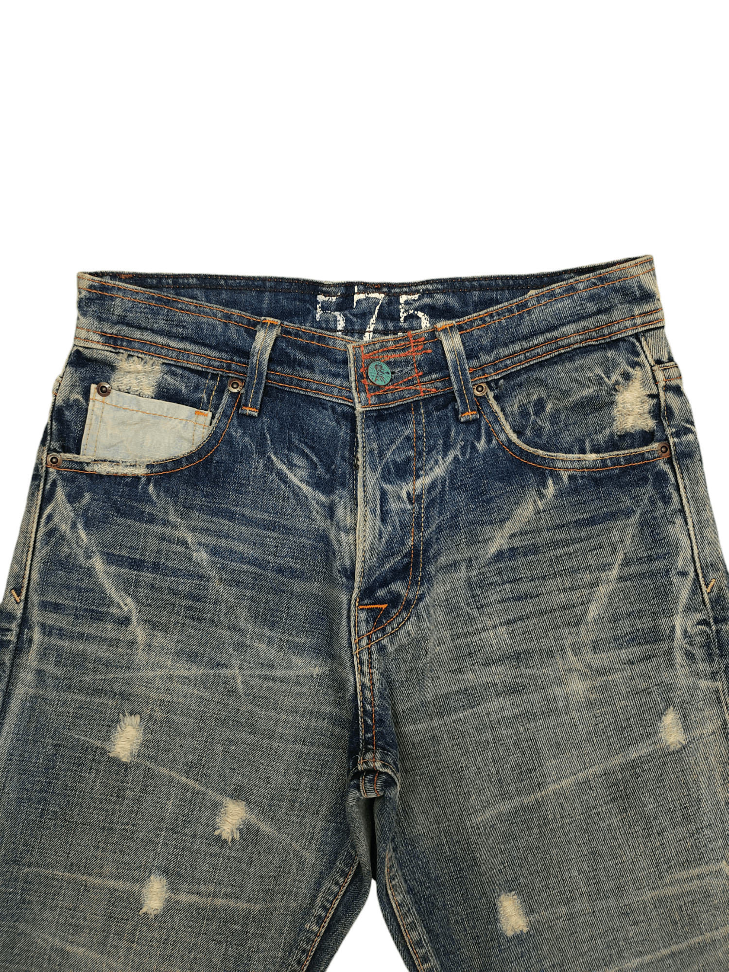If Six Was Nine Flare Jeans 575 Denim Clawmark Distress Faded Bootcut Y2k Size US 29 - 4 Thumbnail