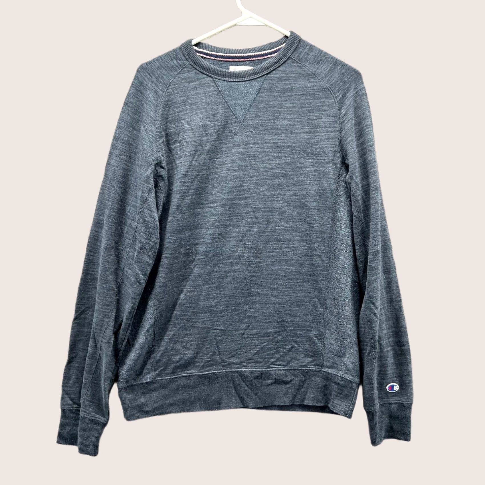 Champion VINTAGE Champion Sweatshirt Men S Heather Grey Crewneck Long Fleece Pullover Cotton Gray Logo All Seasons Holiday Size US S / EU 44-46 / 1 - 1 Thumbnail