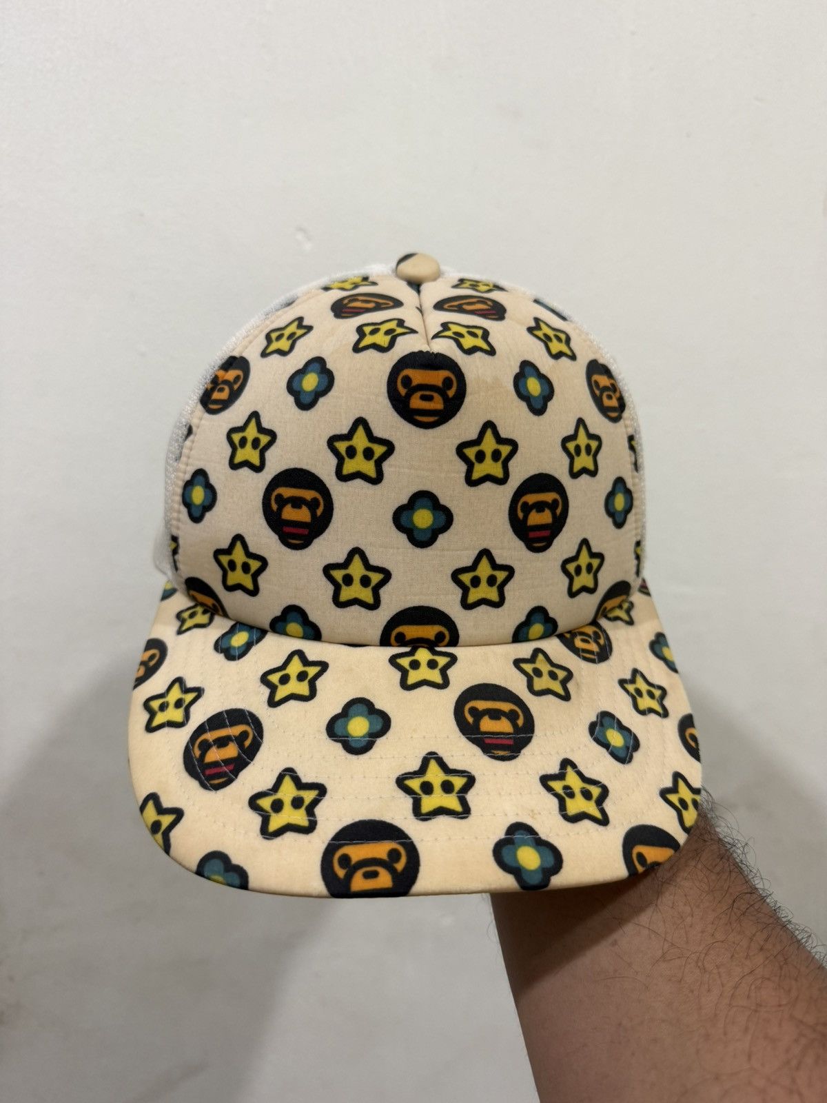Bape VTG Bape Milo Monogram Distress Mesh Cap Size ONE SIZE - 2 Thumbnail