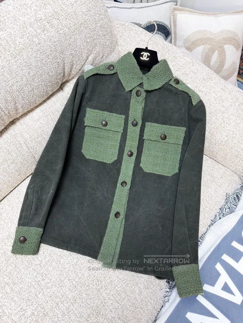 Chanel Chanel Tweed stitching shirt Size XXS / US 00 / IT 34 - 1 Thumbnail