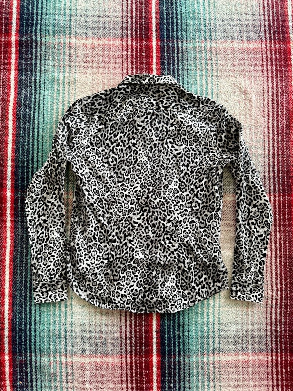 Chaps Women's Chaps Leopard Print Button Up Shirt M Black White Size M / US 6-8 / IT 42-44 - 3 Thumbnail
