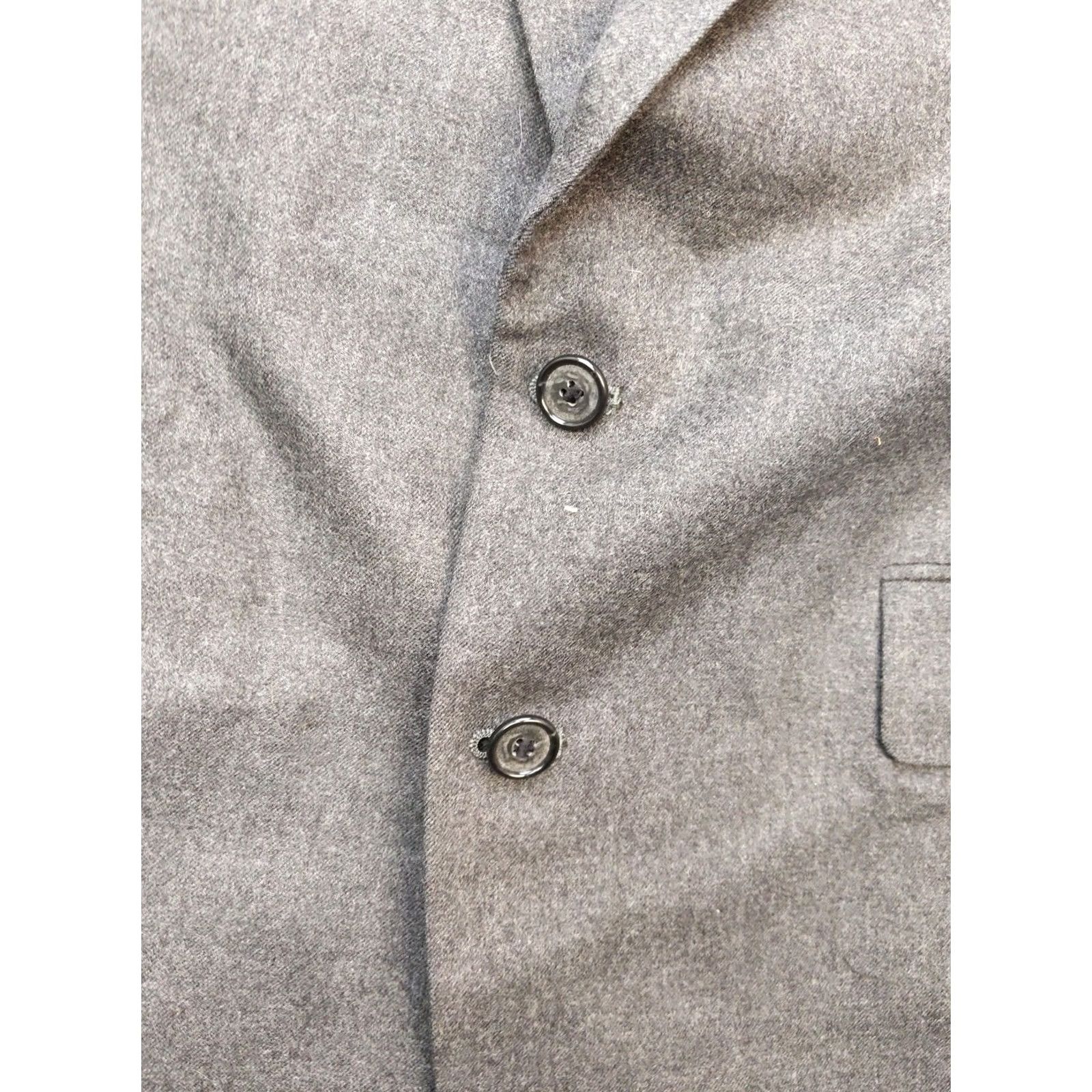 Vintage Jeffrey Banks Blazer Mens 44R Gray 100% Wool Two-Button Notch Lapel Single-Breasted Jacket Regular Size XX Size 44R - 3 Thumbnail