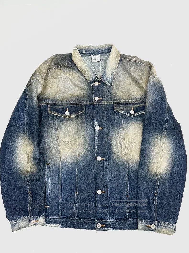 Vetements Vetements Blue Distressed Denim Jacket Size US L / EU 52-54 / 3 - 1 Thumbnail