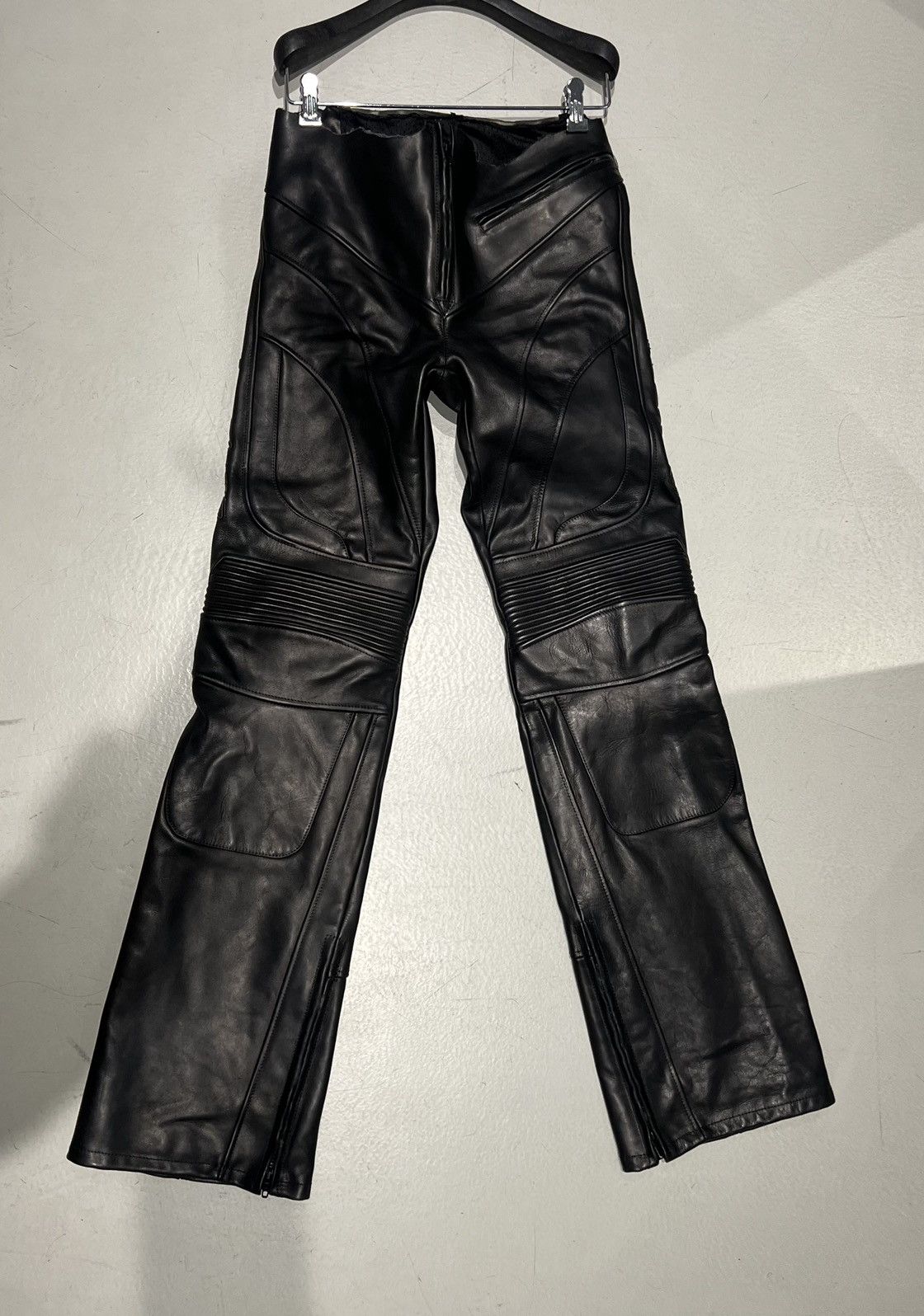 Balenciaga Black Low Waist Biker Leather Pants Size 28" / US 6 / IT 42 - 3 Thumbnail