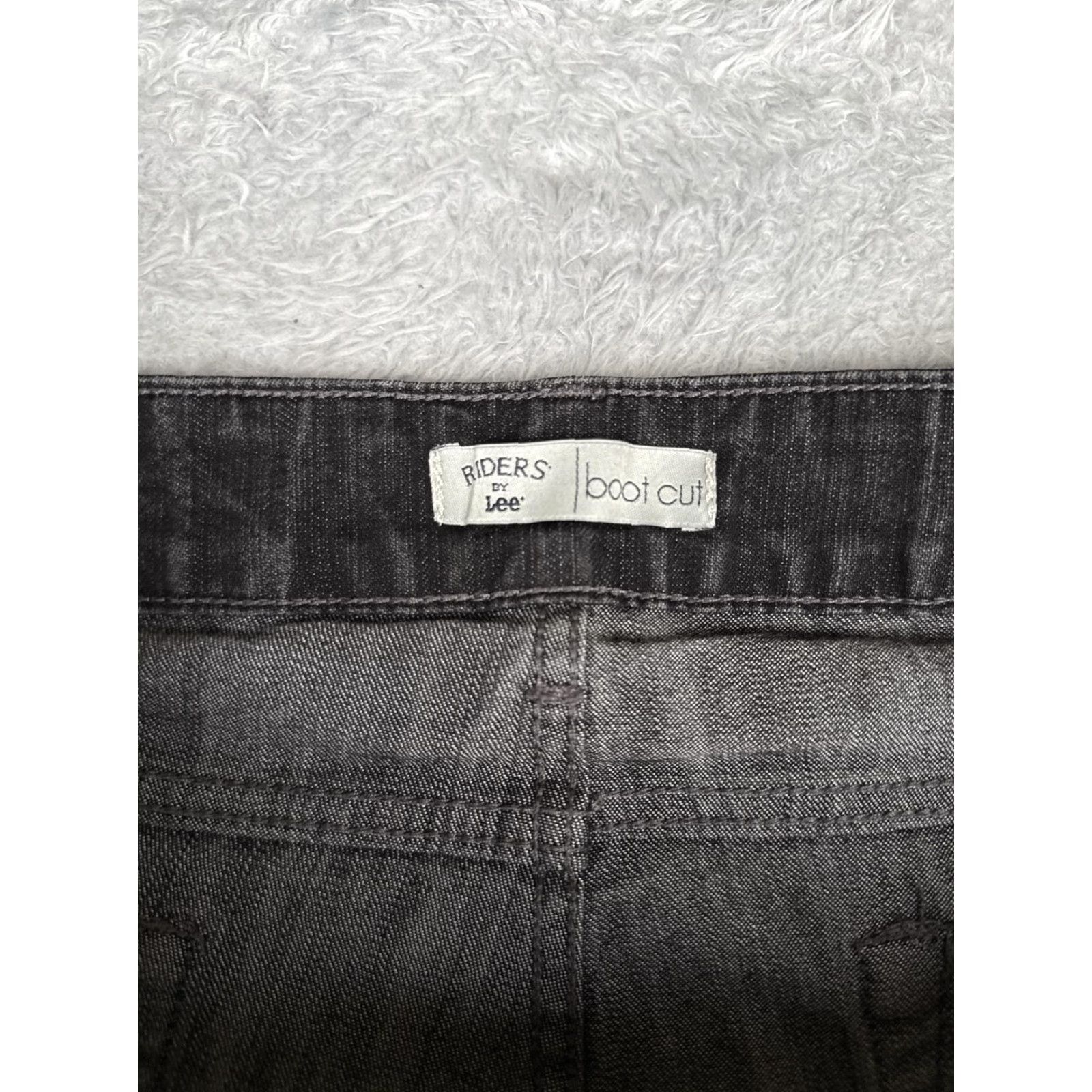 Lee Riders by Lee Jeans Womens 14P Gray Bootcut 34x28 Mid Rise Denim Stretch 5-Pocket Zipper Button Size 36" / US 14 / IT 50 - 6 Thumbnail