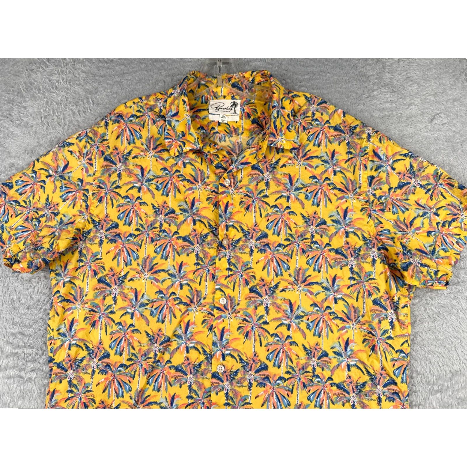 Vintage Goodfellow & Co Hawaiian Shirt Men XL Yellow Floral Slim Fit Cotton Blend Short Sleeve Button-Up Size US XL / EU 56 / 4 - 4 Thumbnail