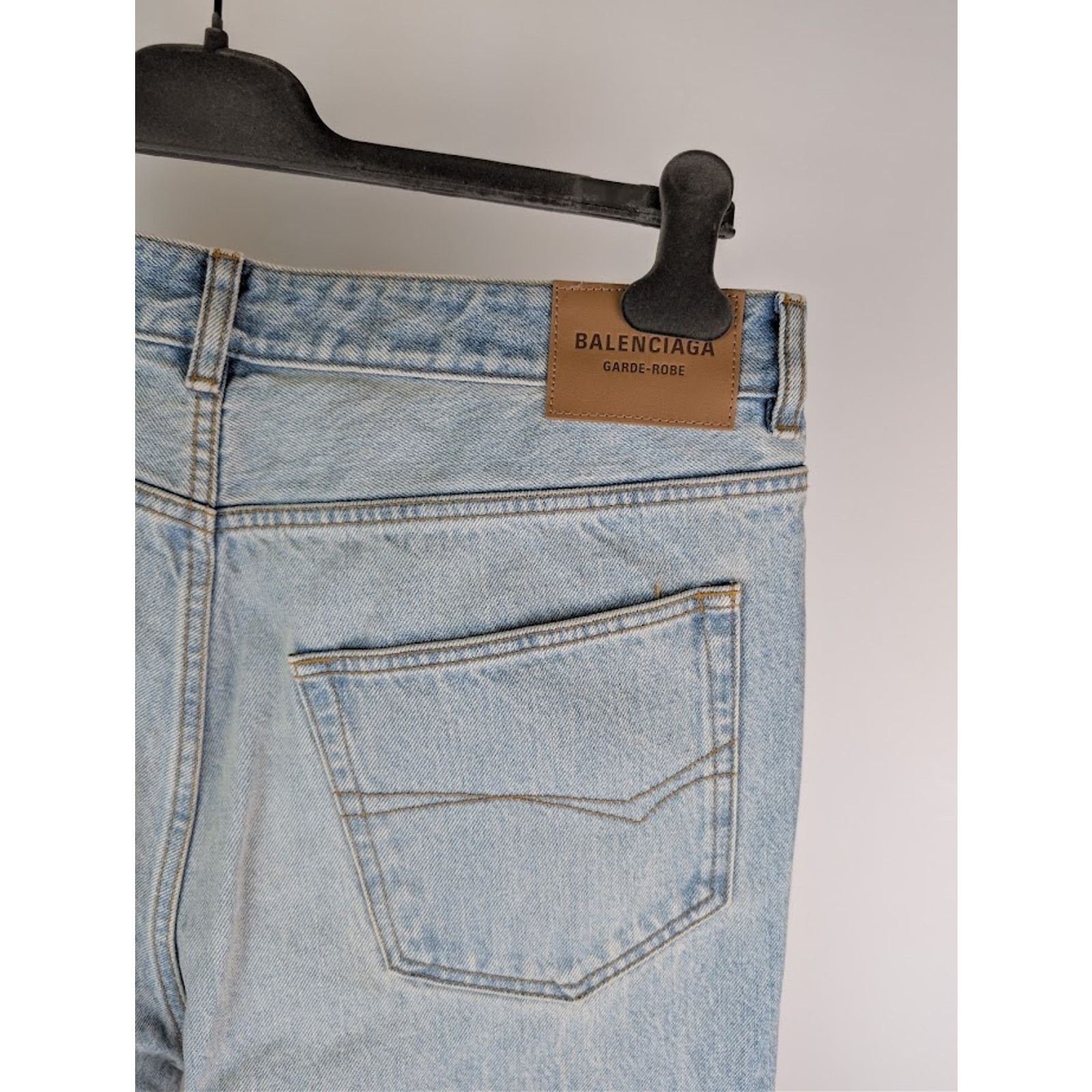 Balenciaga o1rshd1 Flared Denim Pants in Light Indigo/Madder Size US 33 - 12 Thumbnail
