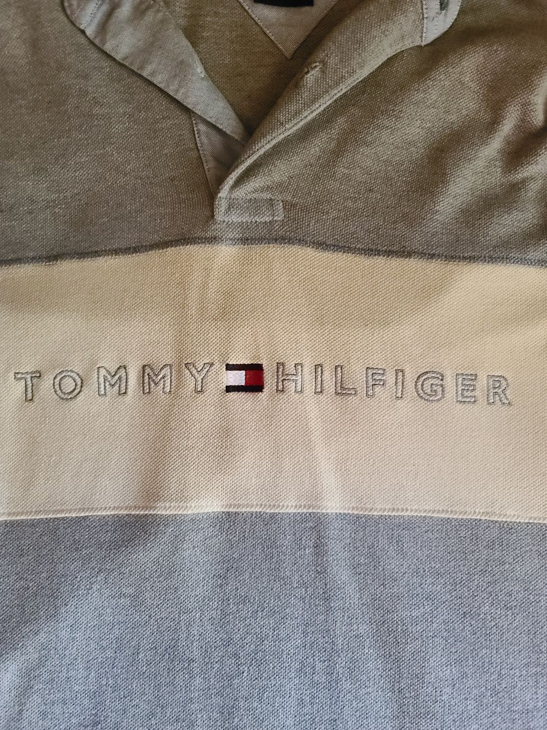 Tommy Hilfiger Vintage 90s Tommy Hilfiger Center Flag Polo - Grey Size US M / EU 48-50 / 2 - 3 Thumbnail