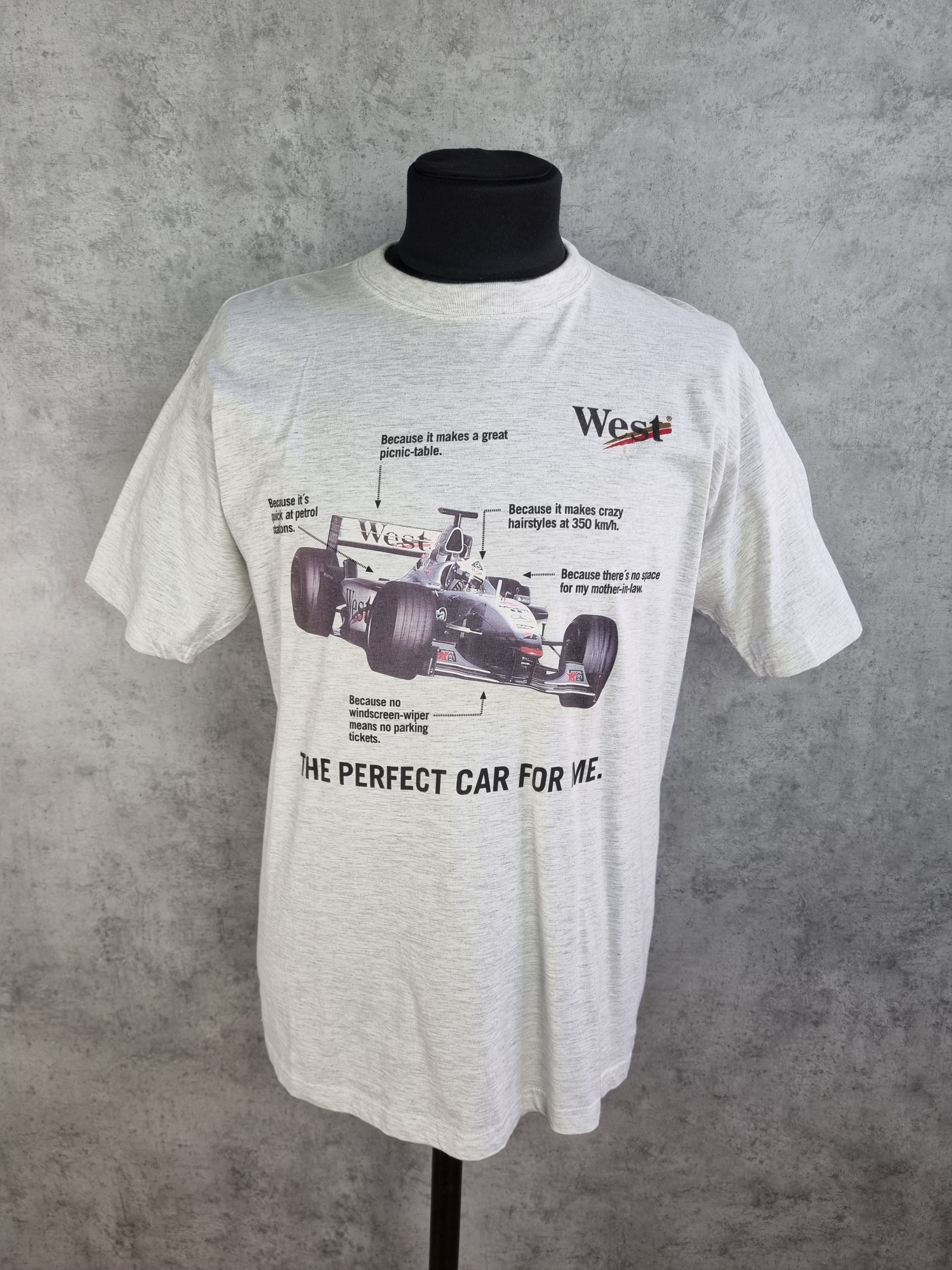 Mercedes-Benz × Vintage Single Stitch"The Perfect Car for Me" Big Logo Moto Tee Size US XL / EU 56 / 4 - 1 Thumbnail