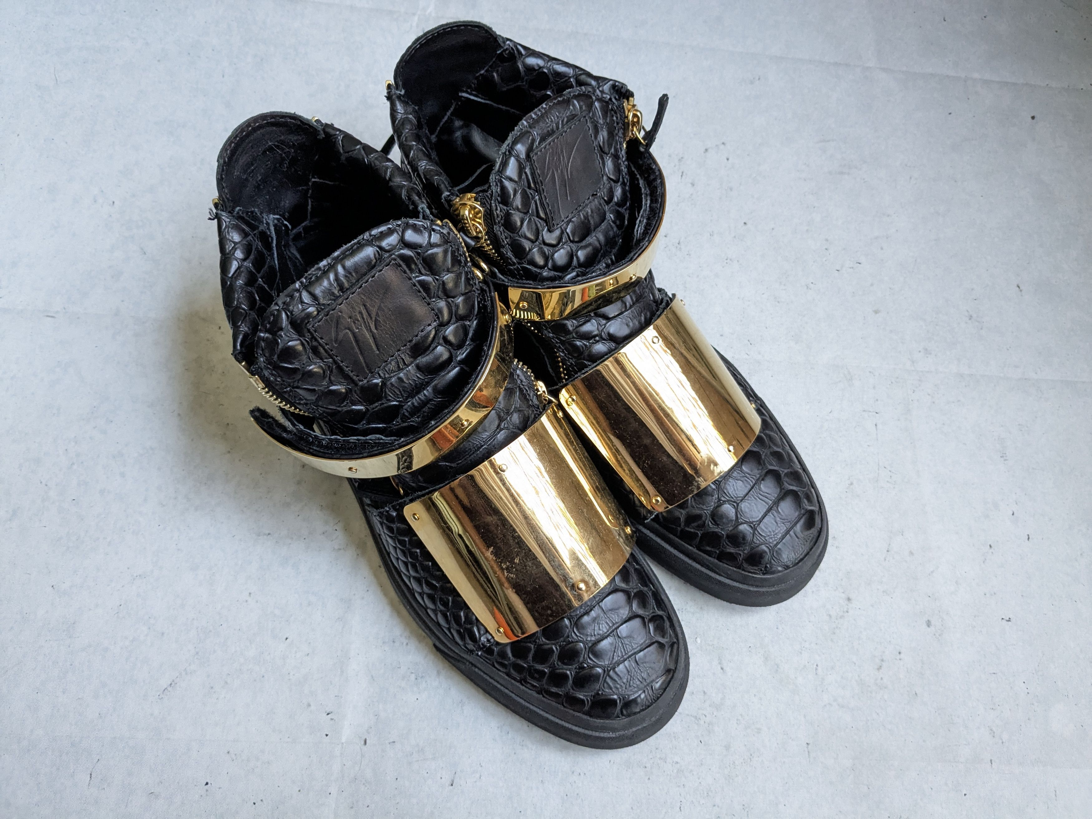 Giuseppe Zanotti Giuseppe Zanotti Sneakers Black Gold 11 44 High Tops Size US 11 / EU 44 - 2 Thumbnail