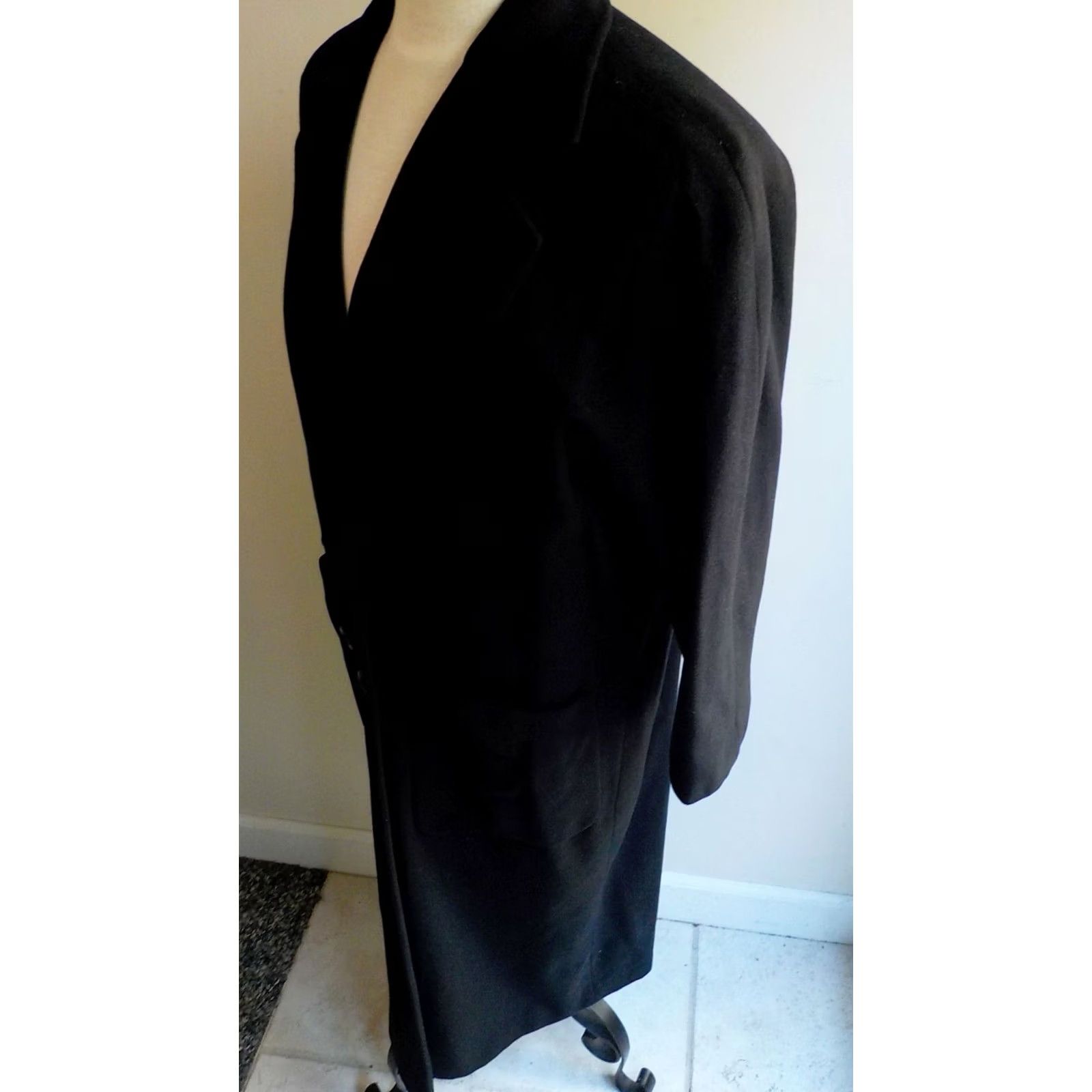 Doublet VINTAGE Riccardo Piacenza Pure Cashmere Long Double Breasted Coat Black 42-Made in Italy Women Overcoat Size 12 Size XL / US 12-14 / IT 48-50 - 5 Thumbnail