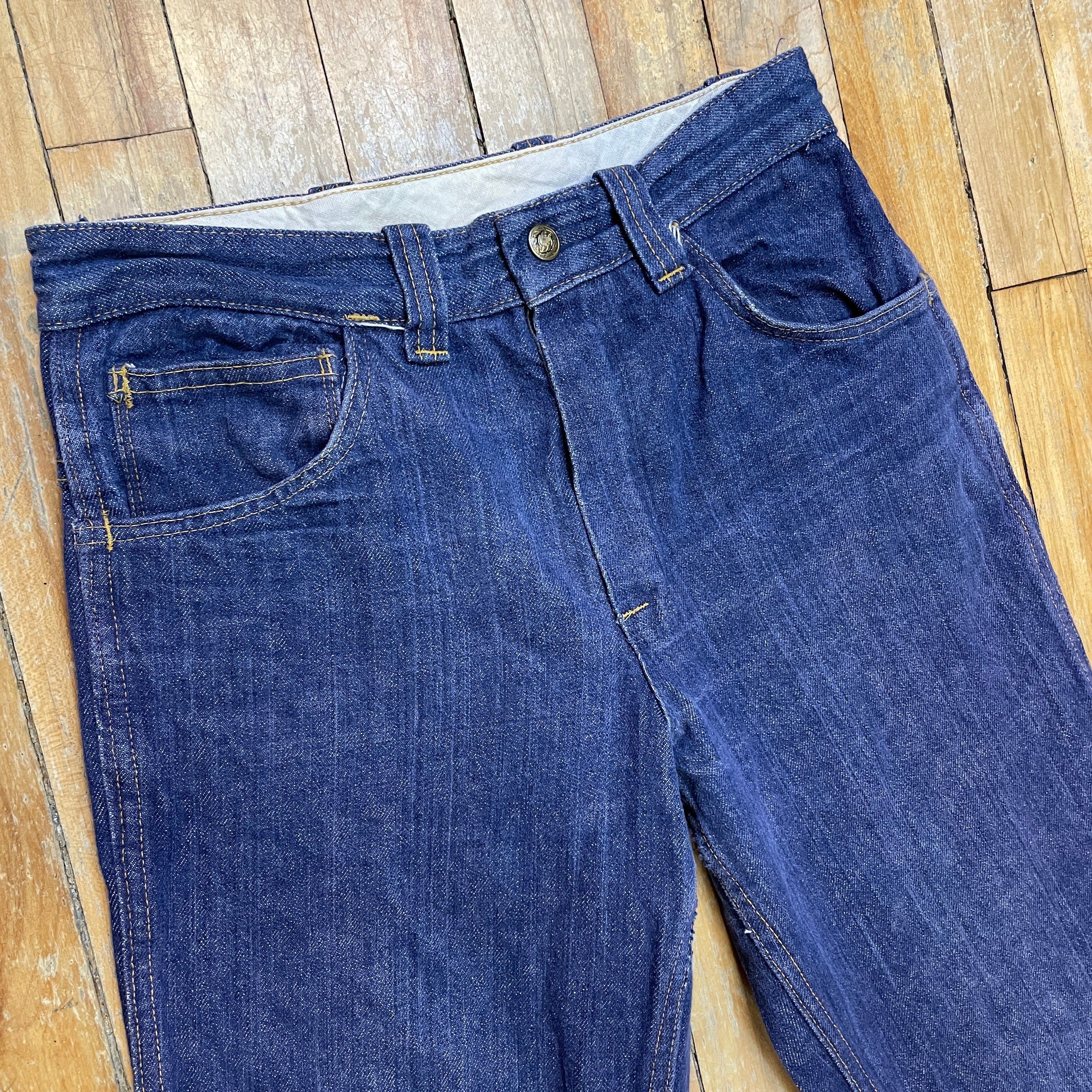Other Vintage Mended Indigo Denim Boot Cut Jeans 28" Waist Size 28" / US 6 / IT 42 - 3 Thumbnail